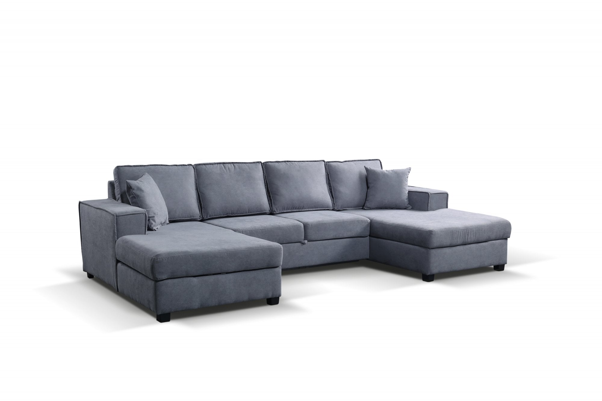 Brixton Grey Fabric U Shape Corner Bed With Storage