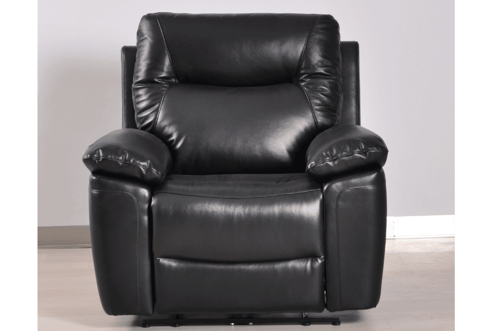 Amarien Genuine Leather Black Electric Power Recliner Armchair