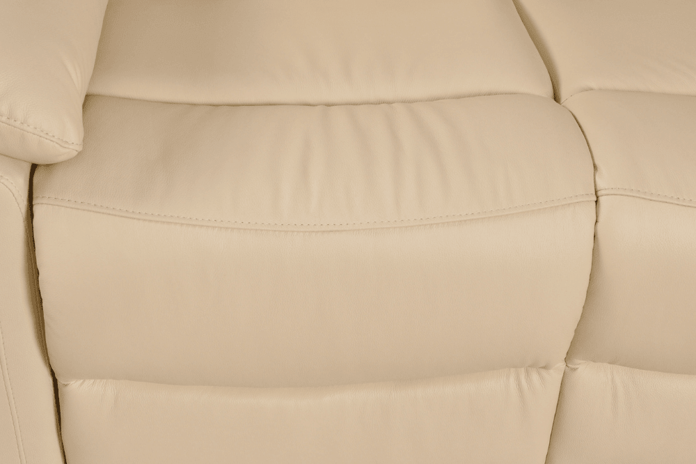 Amarien Genuine Leather Cream Electric Power Recliner 3 Seater