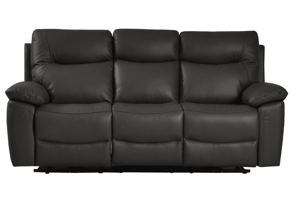 Amarien Genuine Leather Grey Electric Power Recliner 3 Seater