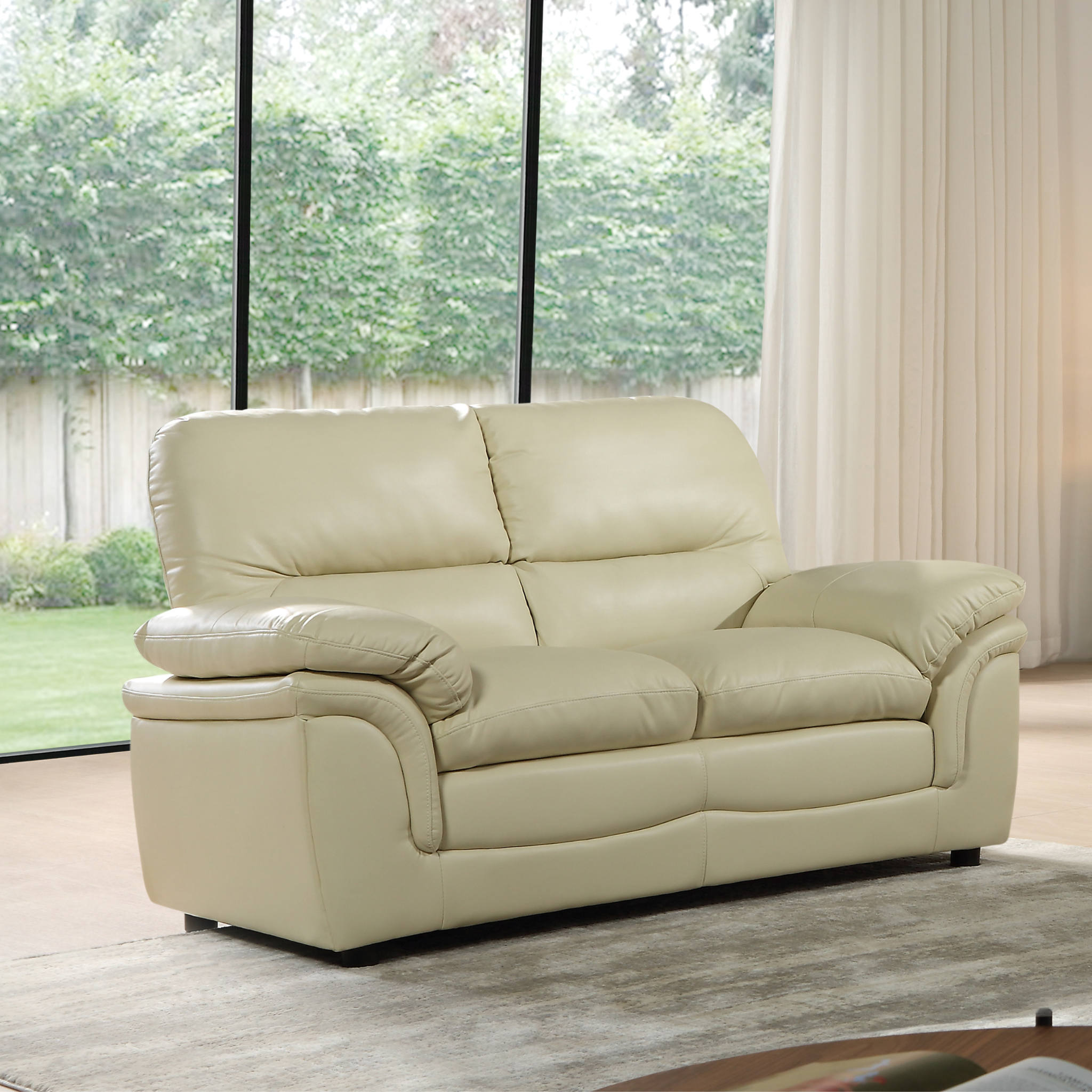 Verona Cream Leather 3+2 Seater Sofa Set – Stylish Comfort for Modern Living