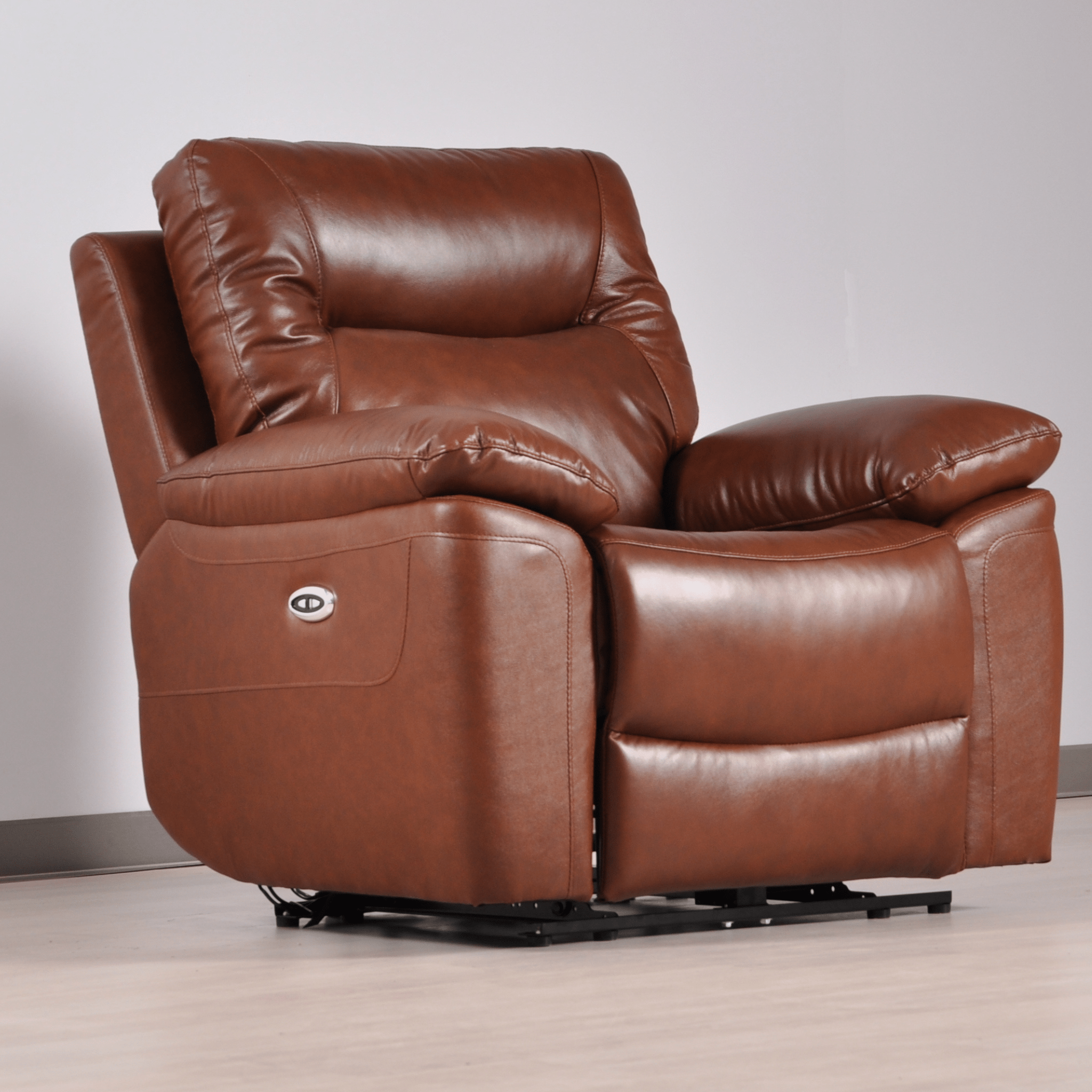 Amarien Genuine Leather Tan Electric Power 3+1 Seater Sofa Set