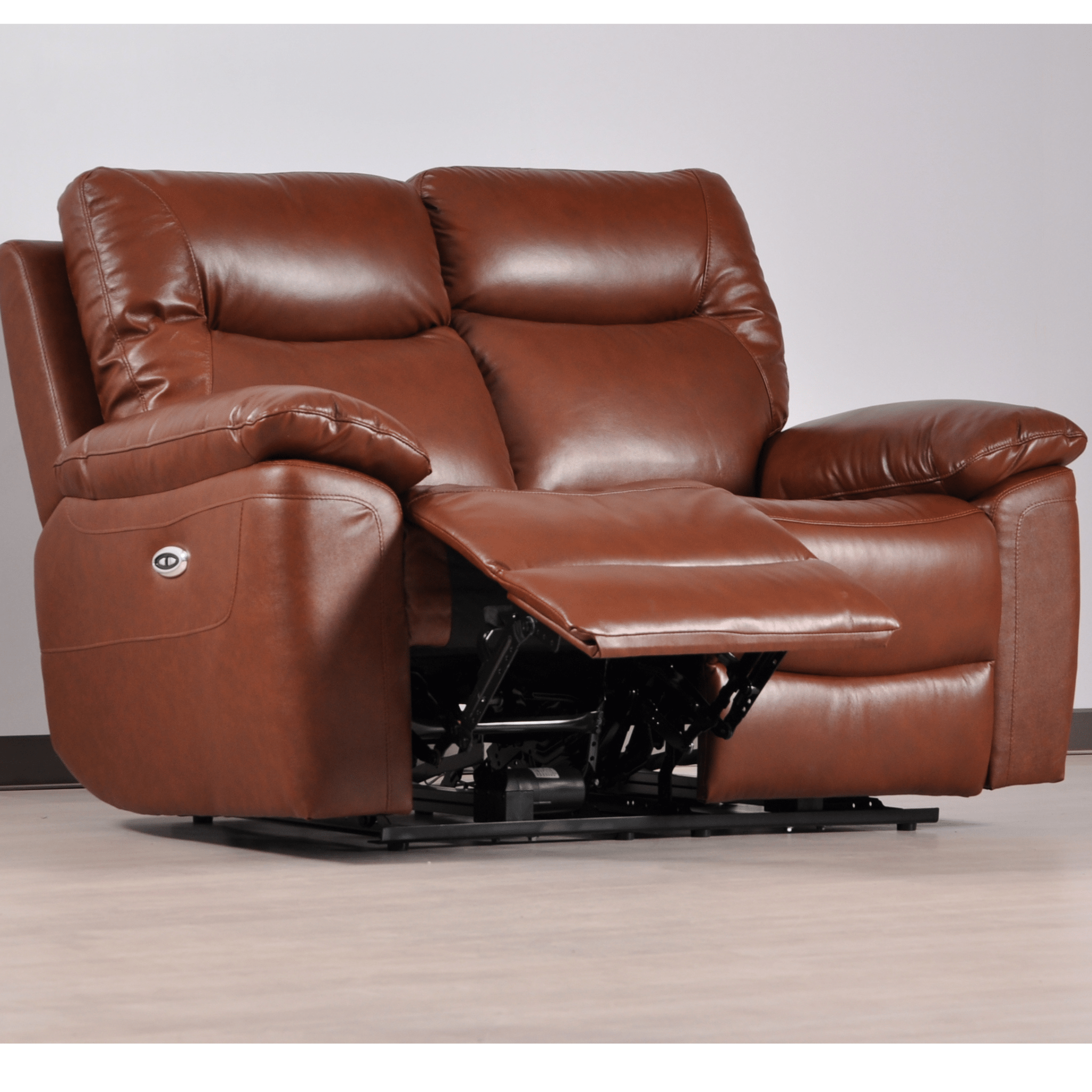Amarien Genuine Leather Tan Electric Power Recliner 2 Seater