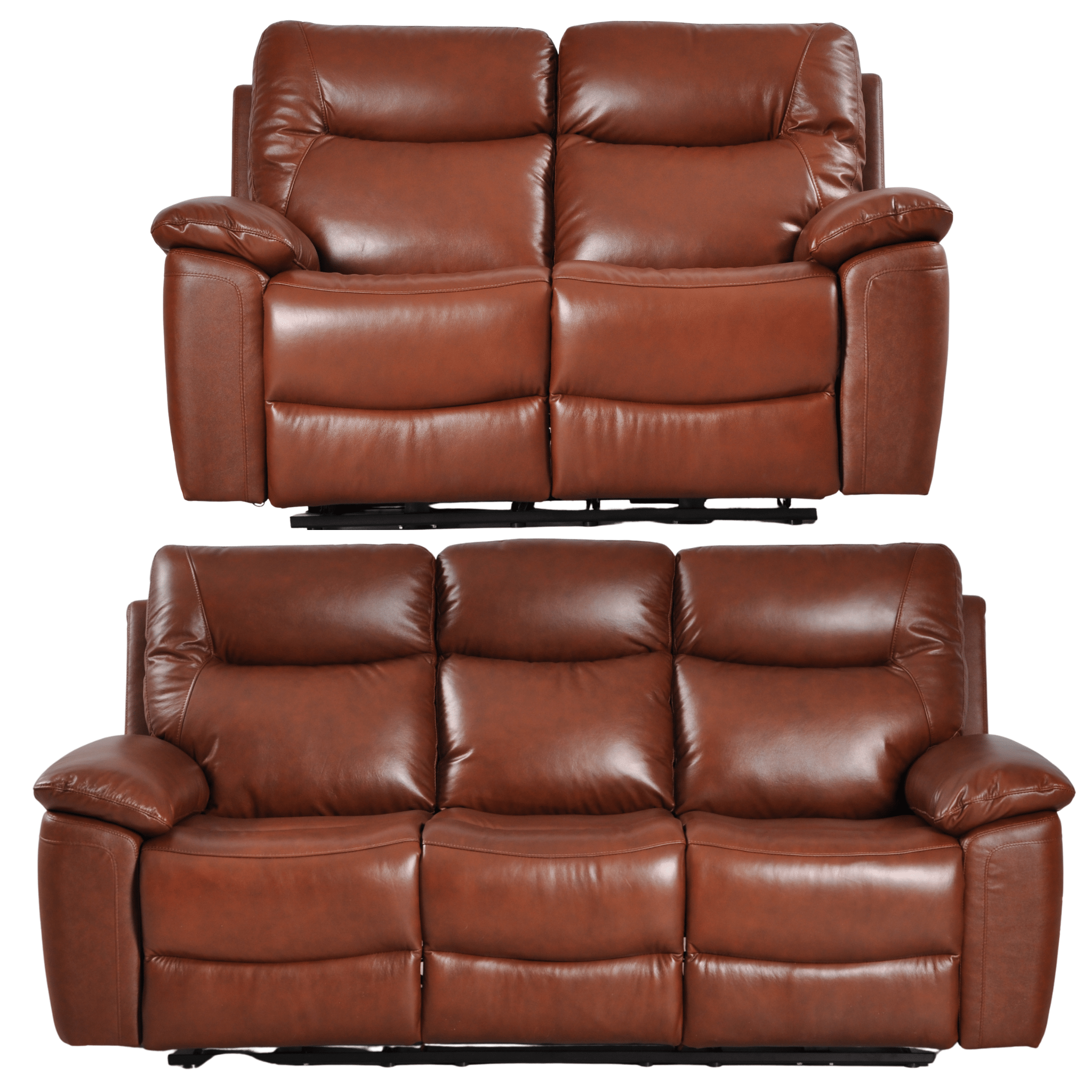 Amarien Genuine Leather Tan Electric Power Recliner 3+2 Seater Sofa Set