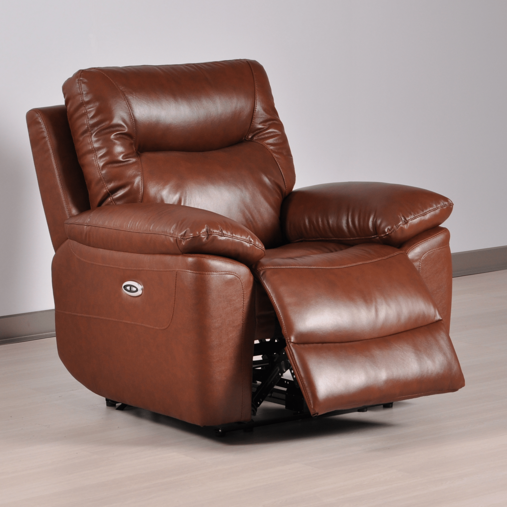Amarien Genuine Leather Tan Electric Power Recliner 3+2+1 Seater Sofa Set