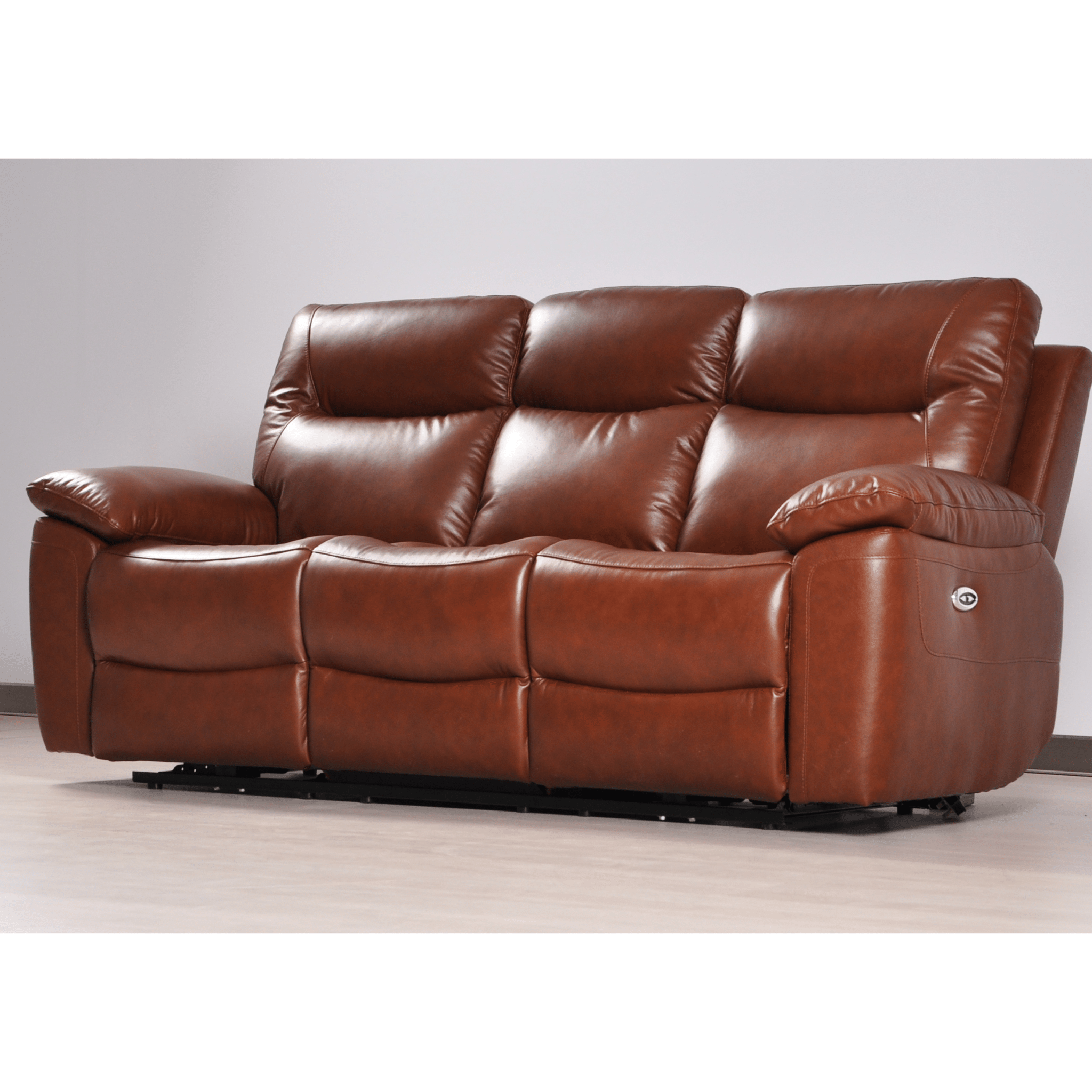 Amarien Genuine Leather Tan Electric Power Recliner 3+2+1 Seater Sofa Set