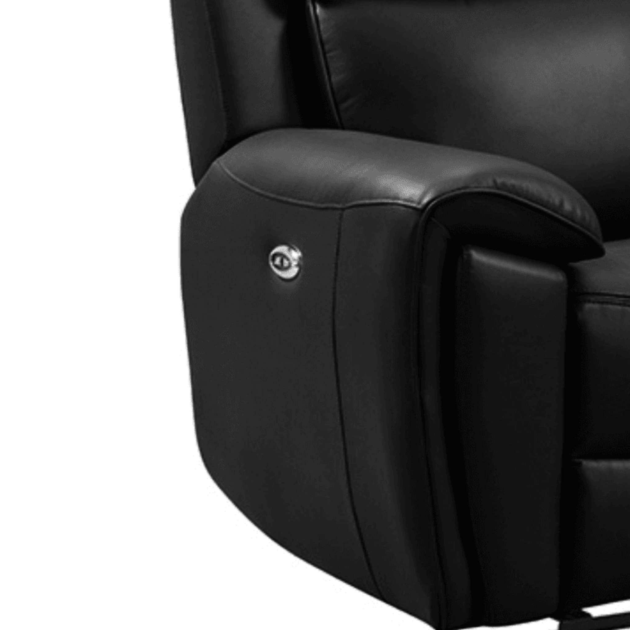 Annecy Genuine Leather Black Electric Power Recliner 2 Seater Sofa