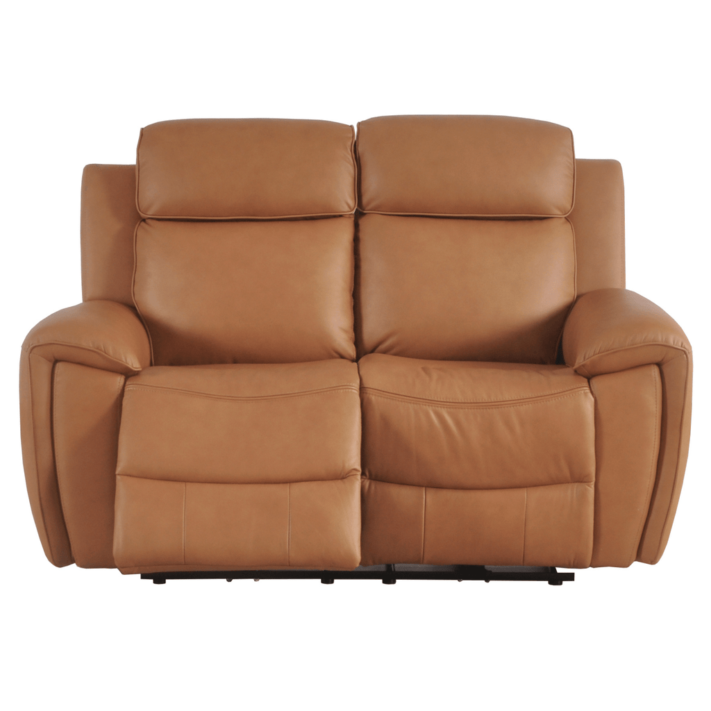 Annecy Genuine Leather Caramel Electric Power Recliner 2 Seater Sofa