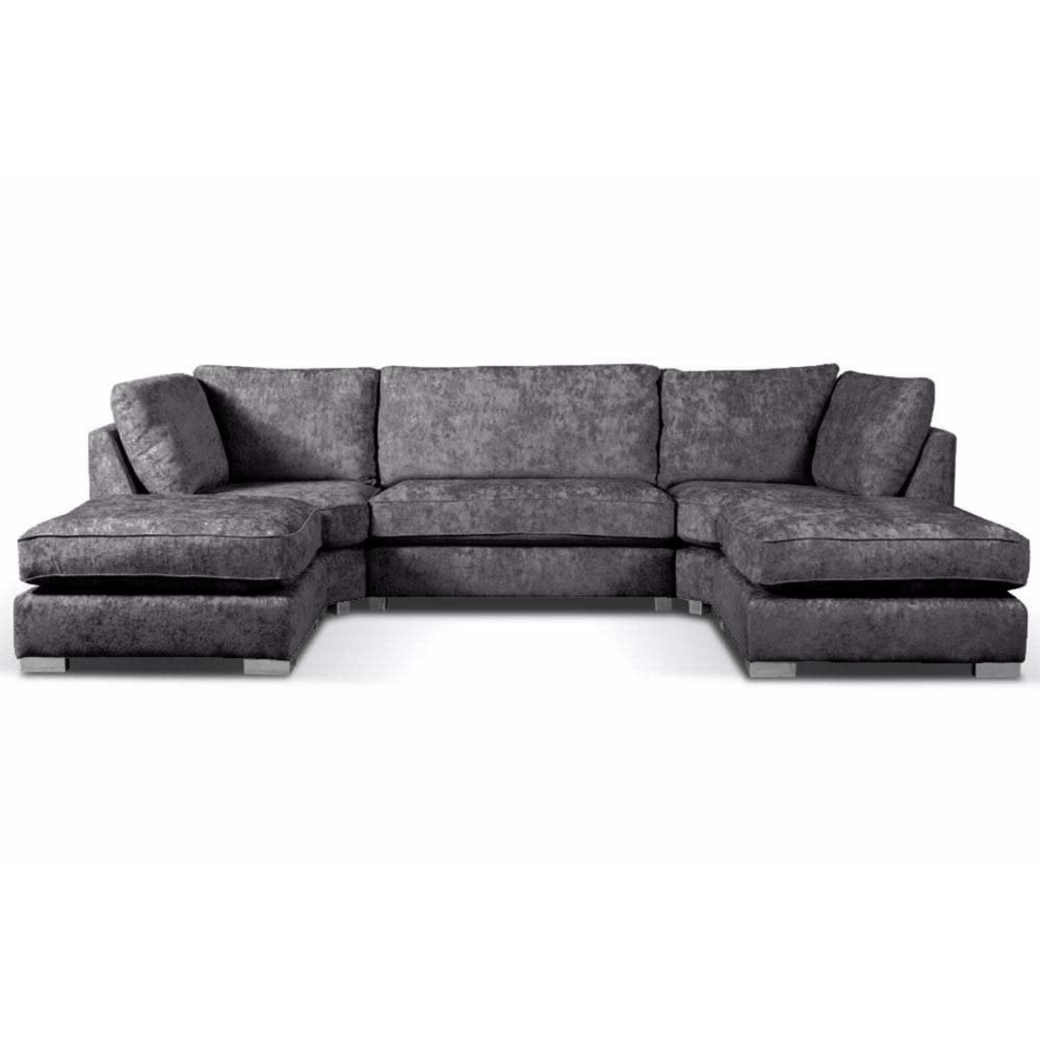 Bishop Coal Alaska Fabric U Shape High Back Corner Sofa
