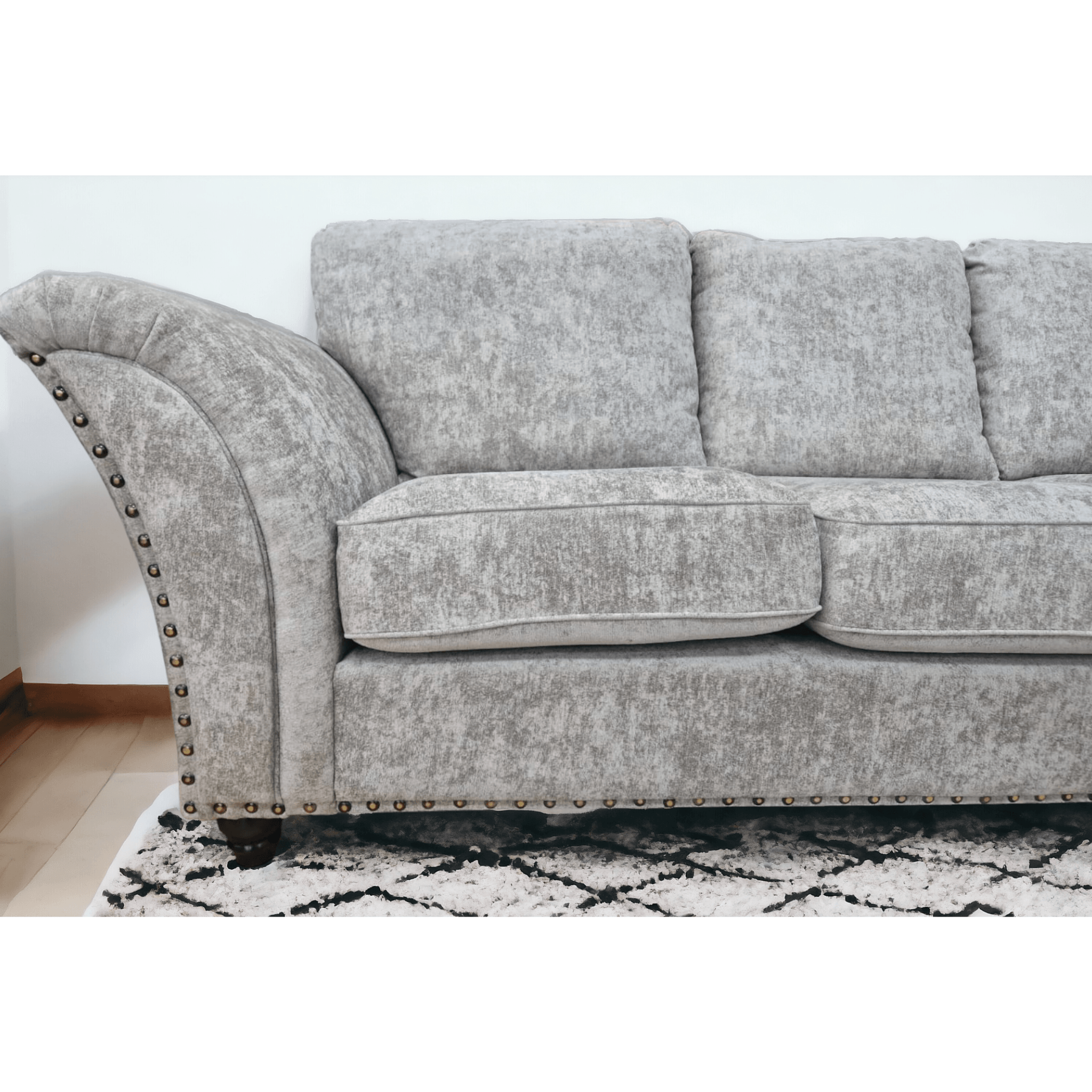 Canterbury Truffle Fabric High Back Corner Sofa