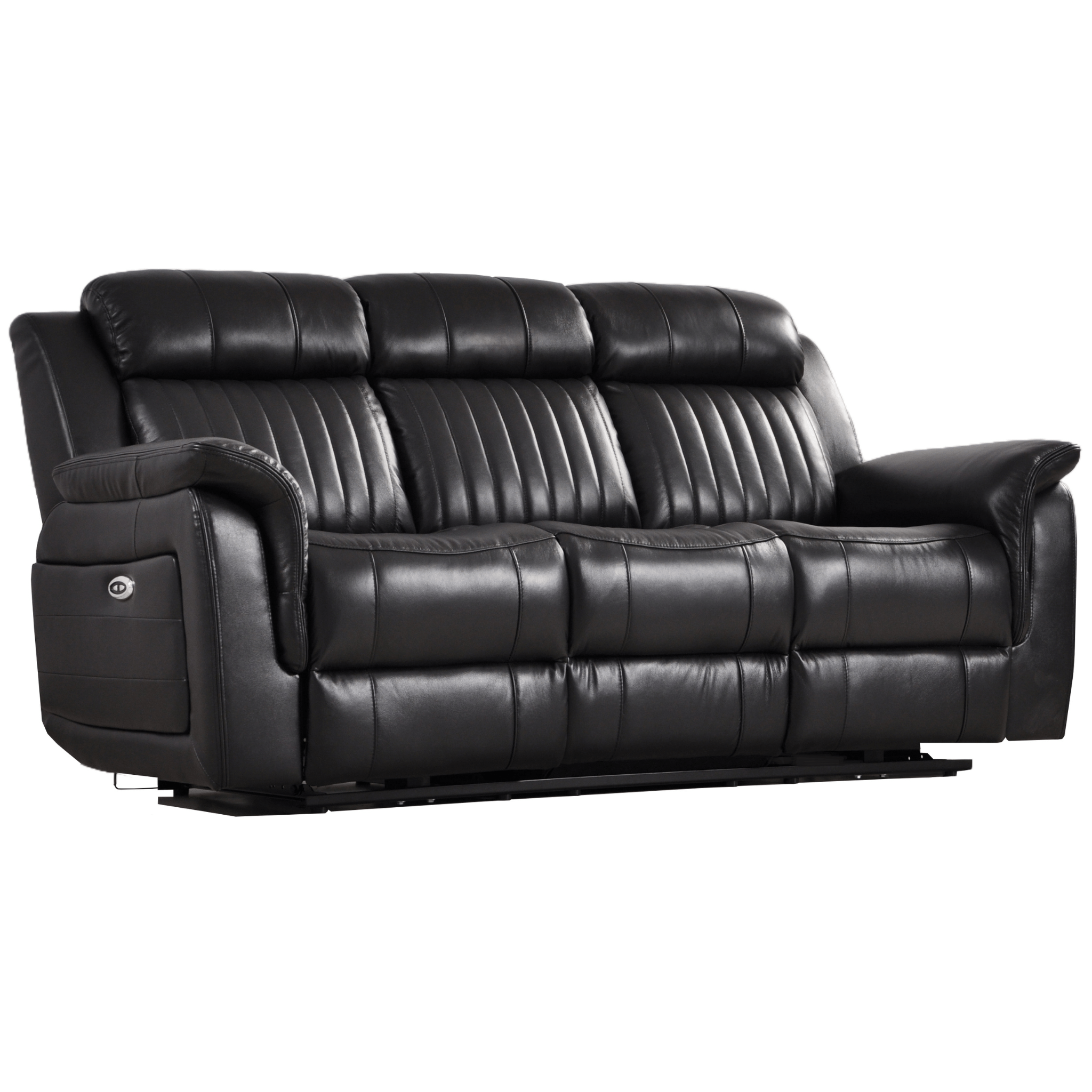 Cidliano Genuine Leather Black Electric Power Recliner 3+2+1 Seater Sofa Set