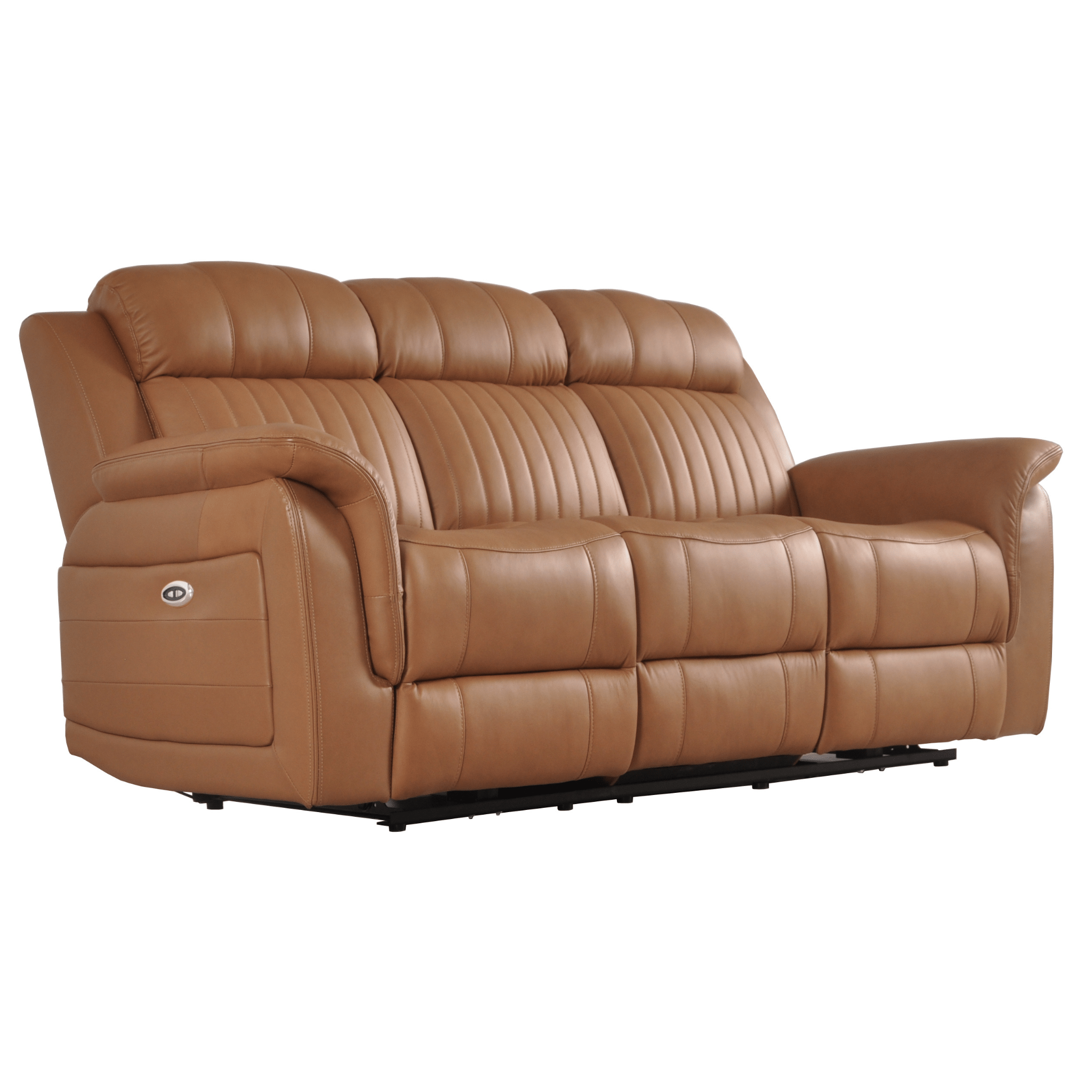Cidliano Genuine Leather Caramel Electric Power Recliner 3+3 Seater Sofa Set