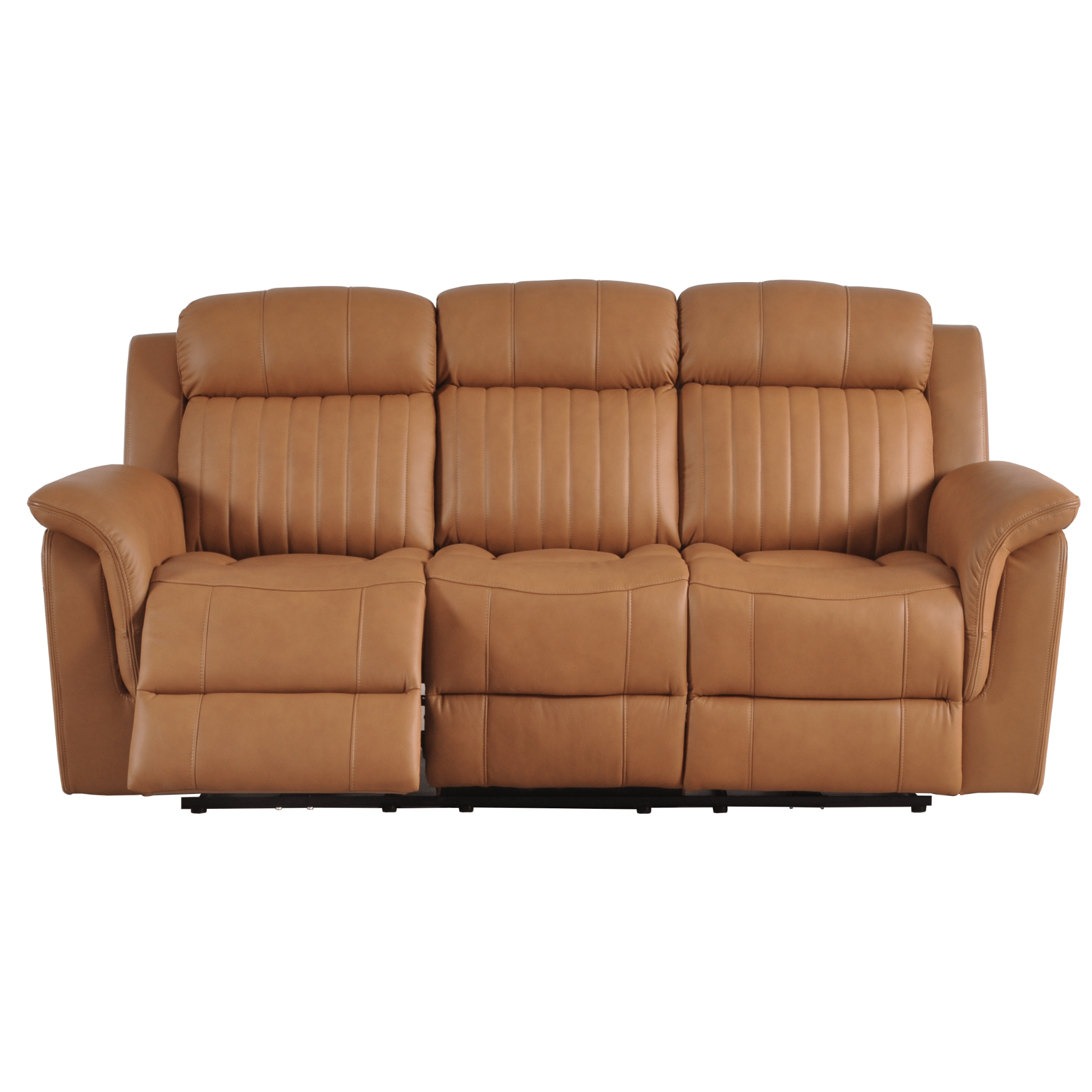 Cidliano Genuine Leather Caramel Electric Power Recliner 3 Seater