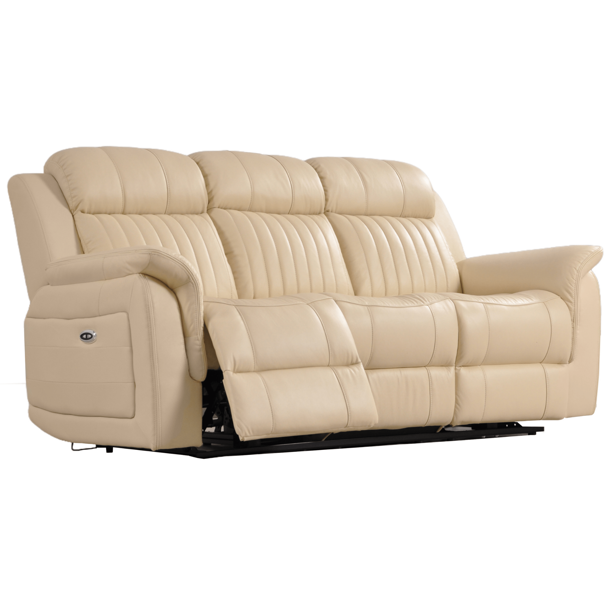 Cidliano Genuine Leather Cream Electric Power Recliner 3+2+1 Seater Sofa Set