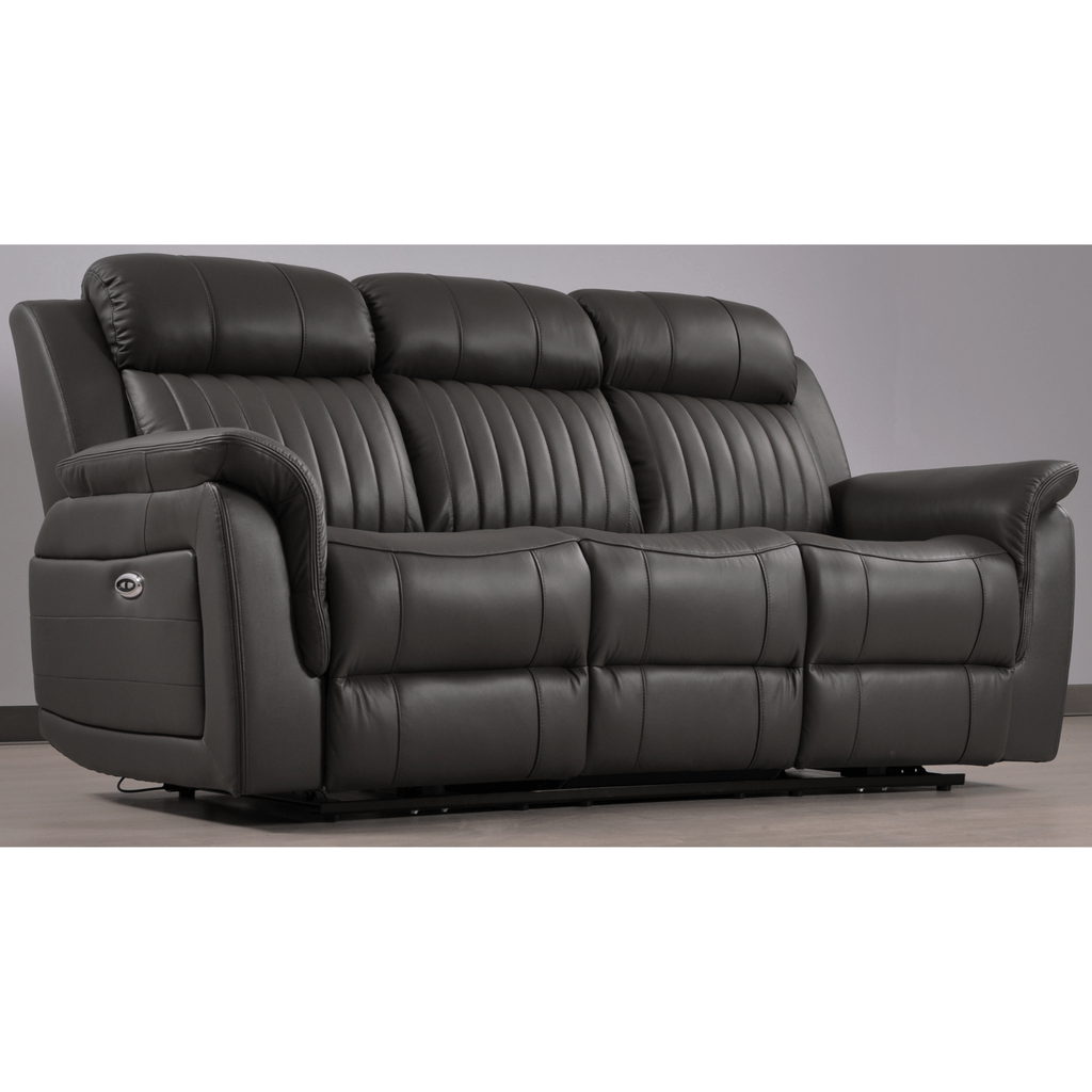 Cidliano Genuine Leather Grey Electric Power Recliner 3+1+1 Seater Sofa Set