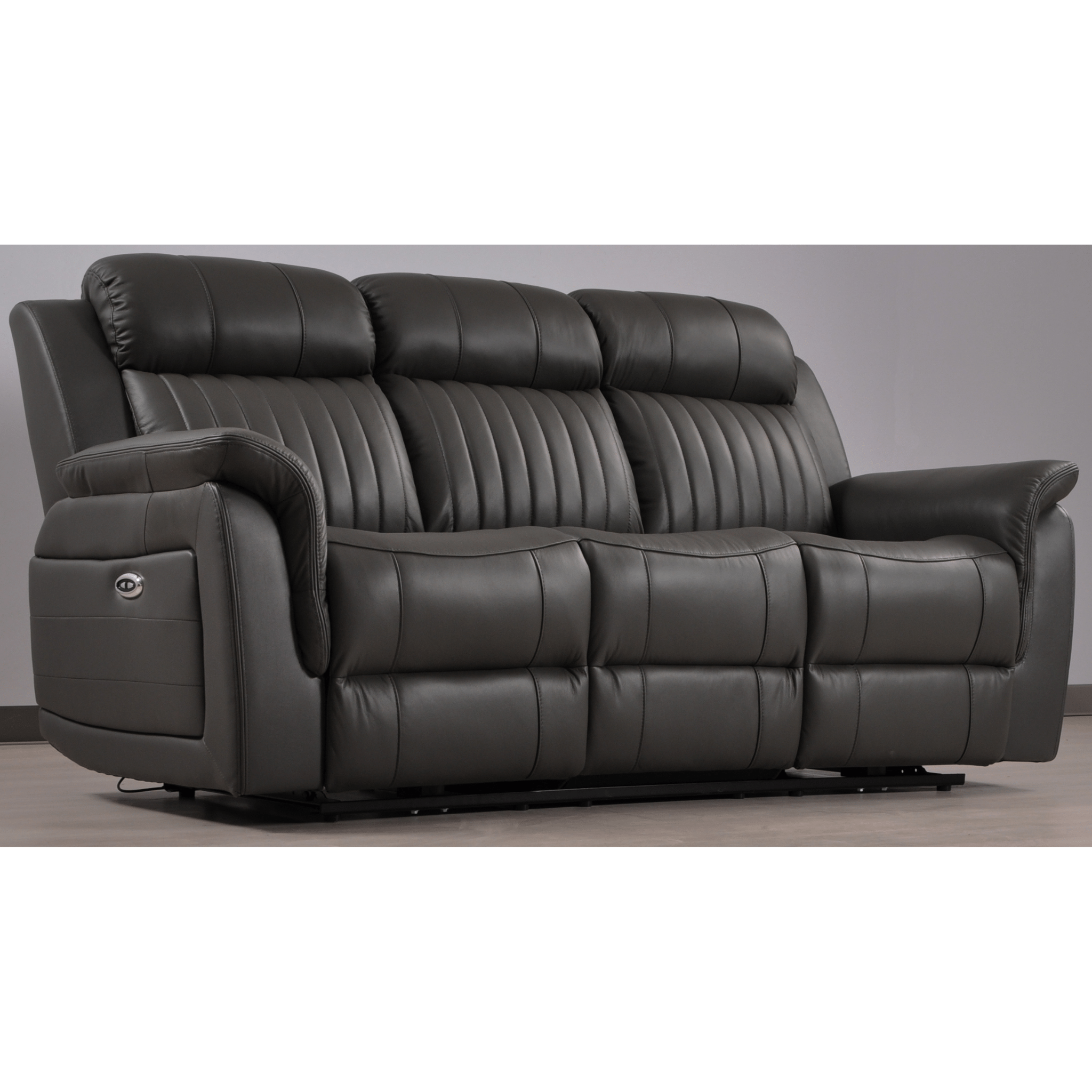 Cidliano Genuine Leather Grey Electric Power Recliner 3+1+1 Seater Sofa Set