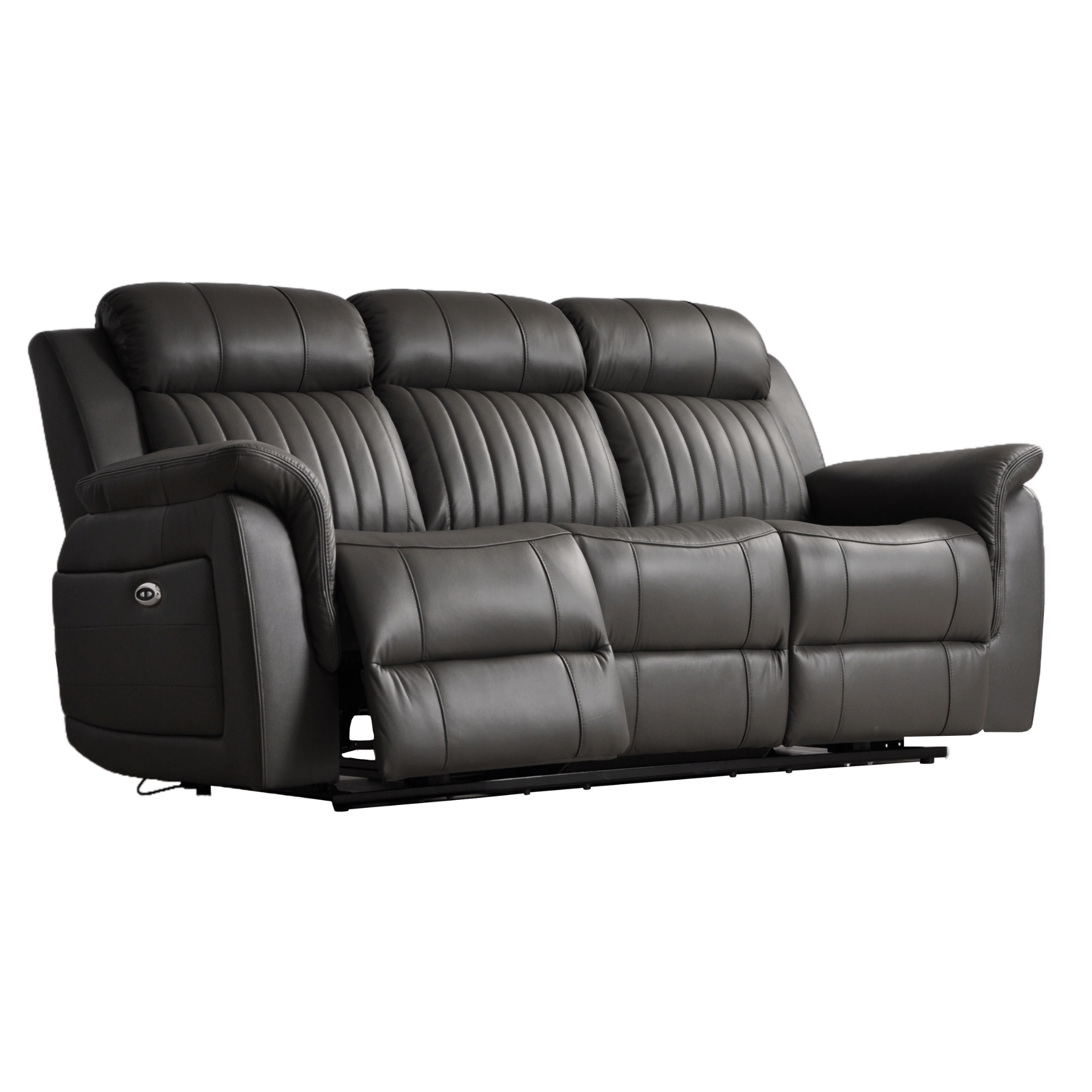 Cidliano Genuine Leather Grey Electric Power Recliner 3+1+1 Seater Sofa Set