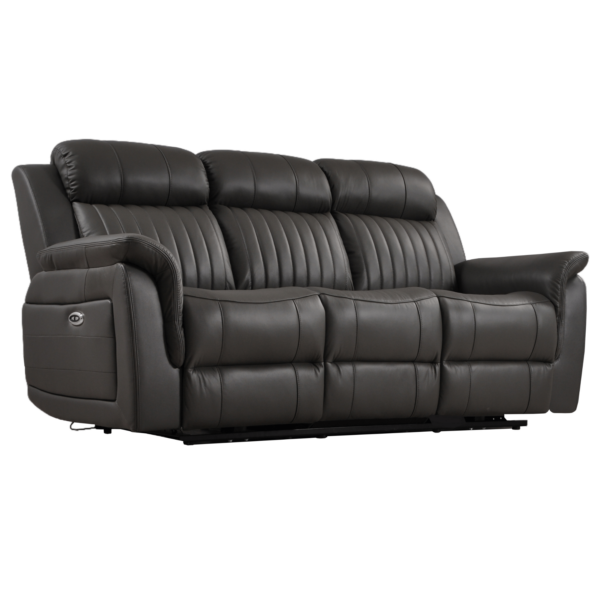 Cidliano Genuine Leather Grey Electric Power Recliner 3+2+1 Seater Sofa Set