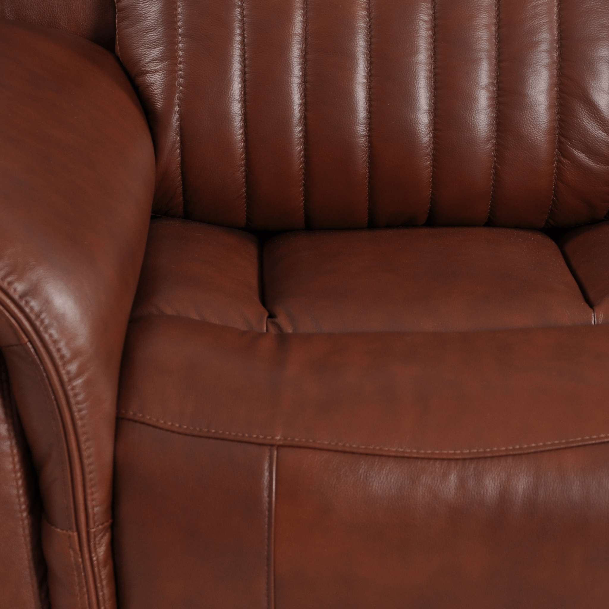 Cidliano Genuine Leather Tan Electric Power Recliner 3 Seater Sofa