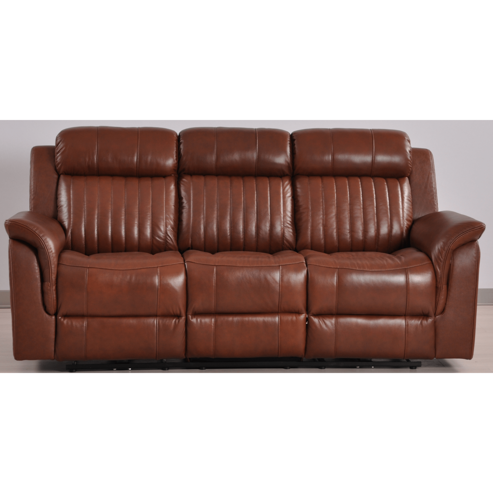 Cidliano Genuine Leather Tan Electric Power Recliner 3+3 Seater Sofa Set