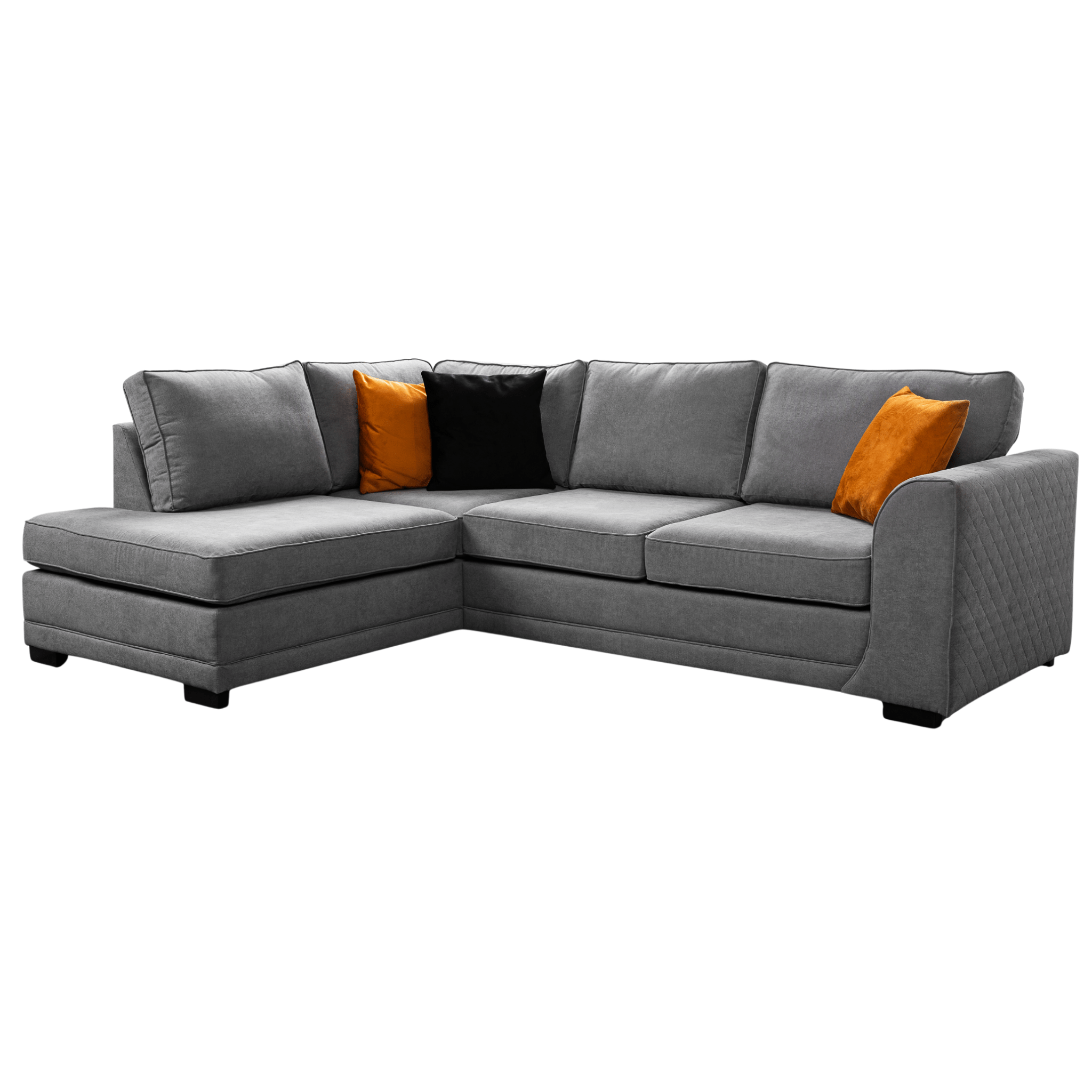 Orka Sofa Grey Fabric Left Hand Corner Sofa - LHC
