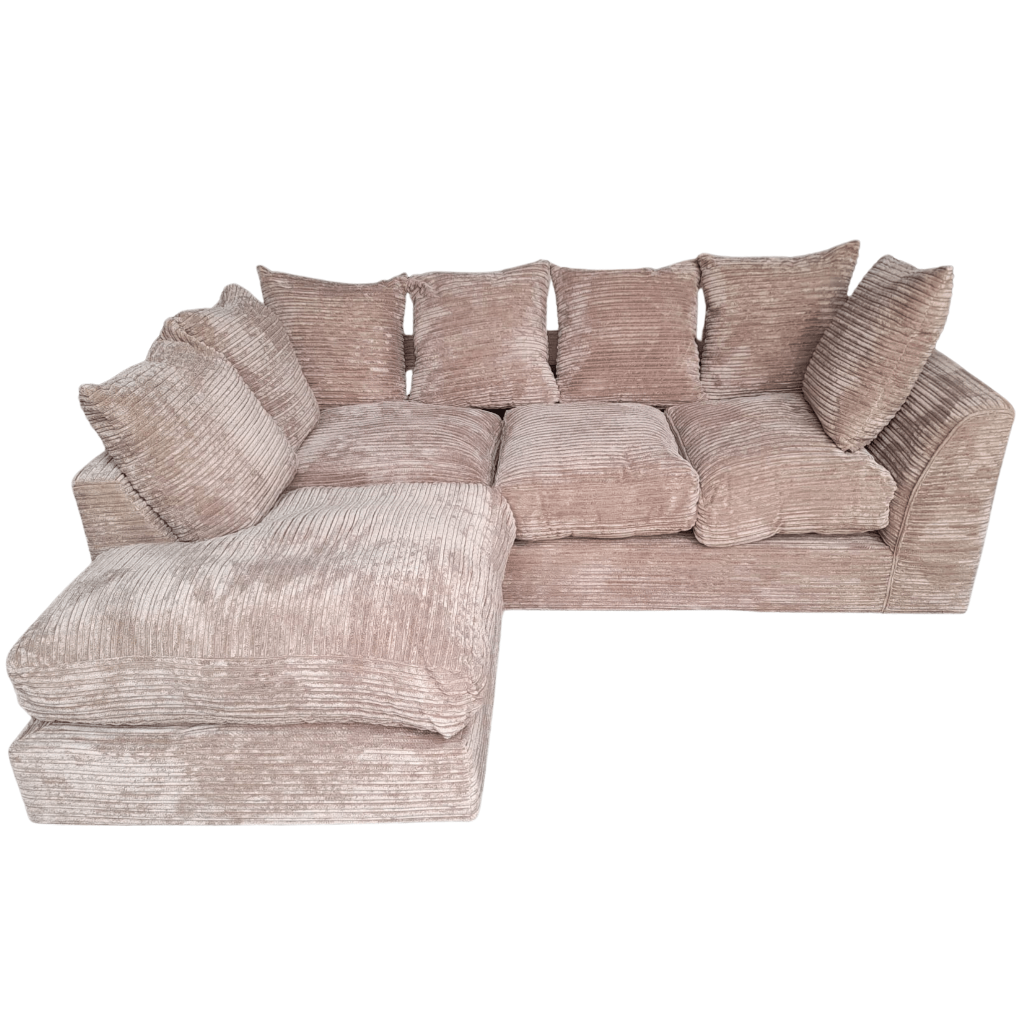 Outlet Byron Caramel Fabric LHC Corner Sofa