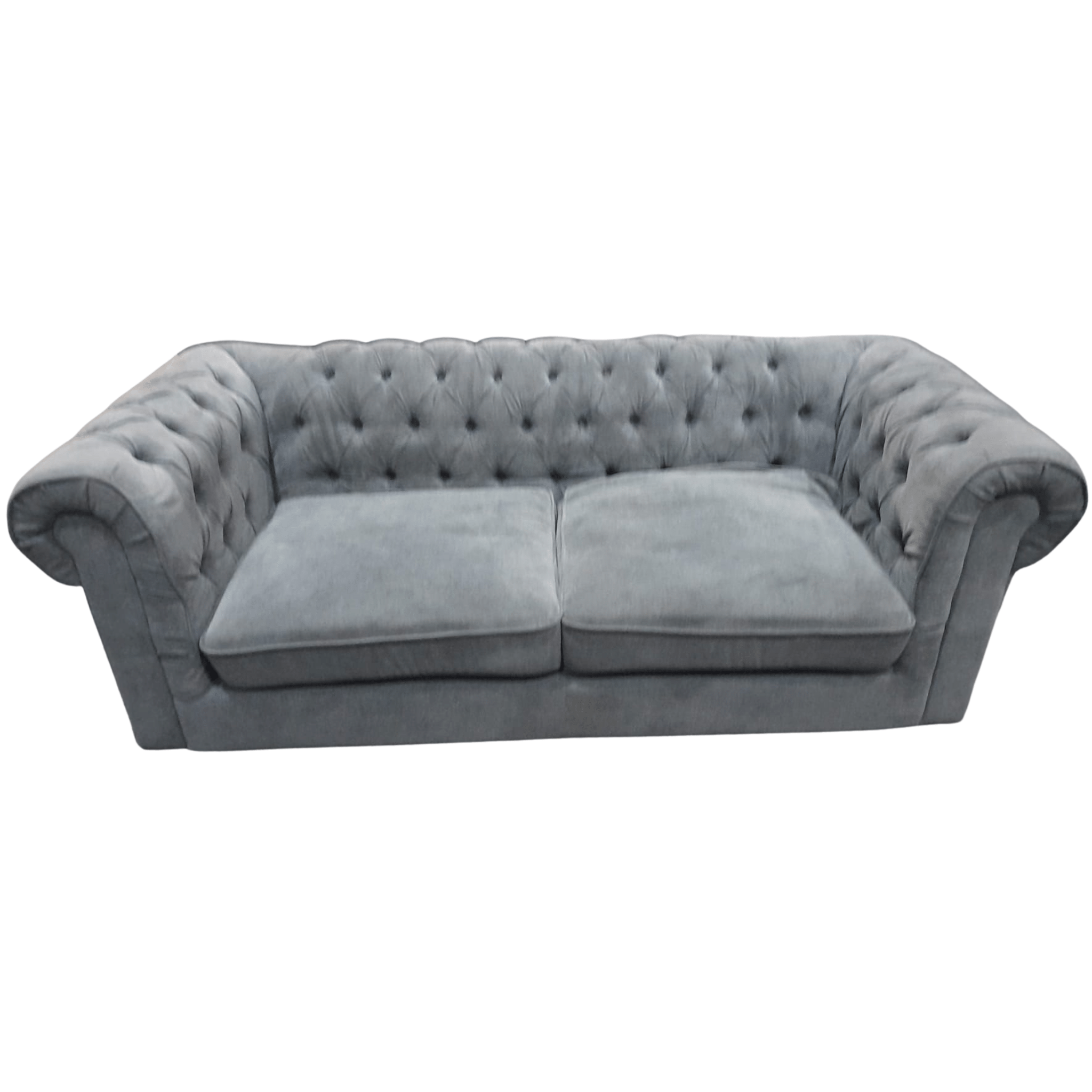 Outlet Chesterfield Grey Fabric 3 Seater Sofa