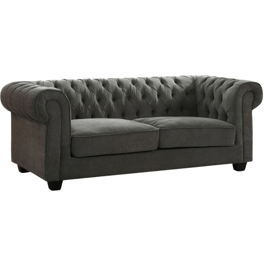 Outlet Chesterfield Grey Fabric 3 Seater Sofa