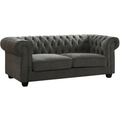 Outlet Chesterfield Grey Fabric 3 Seater Sofa