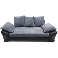 Outlet Dino Jumbo Cord Fabric Grey And Black 3 Seater Sofa