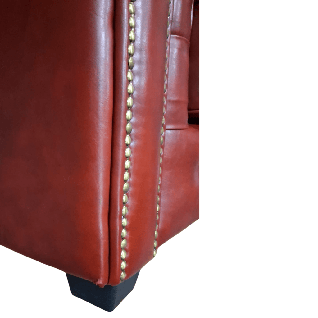Outlet Outlet Chesterfield Red Leather Antique 3 Seater Sofa