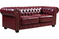 Outlet Outlet Chesterfield Red Leather Antique 3 Seater Sofa