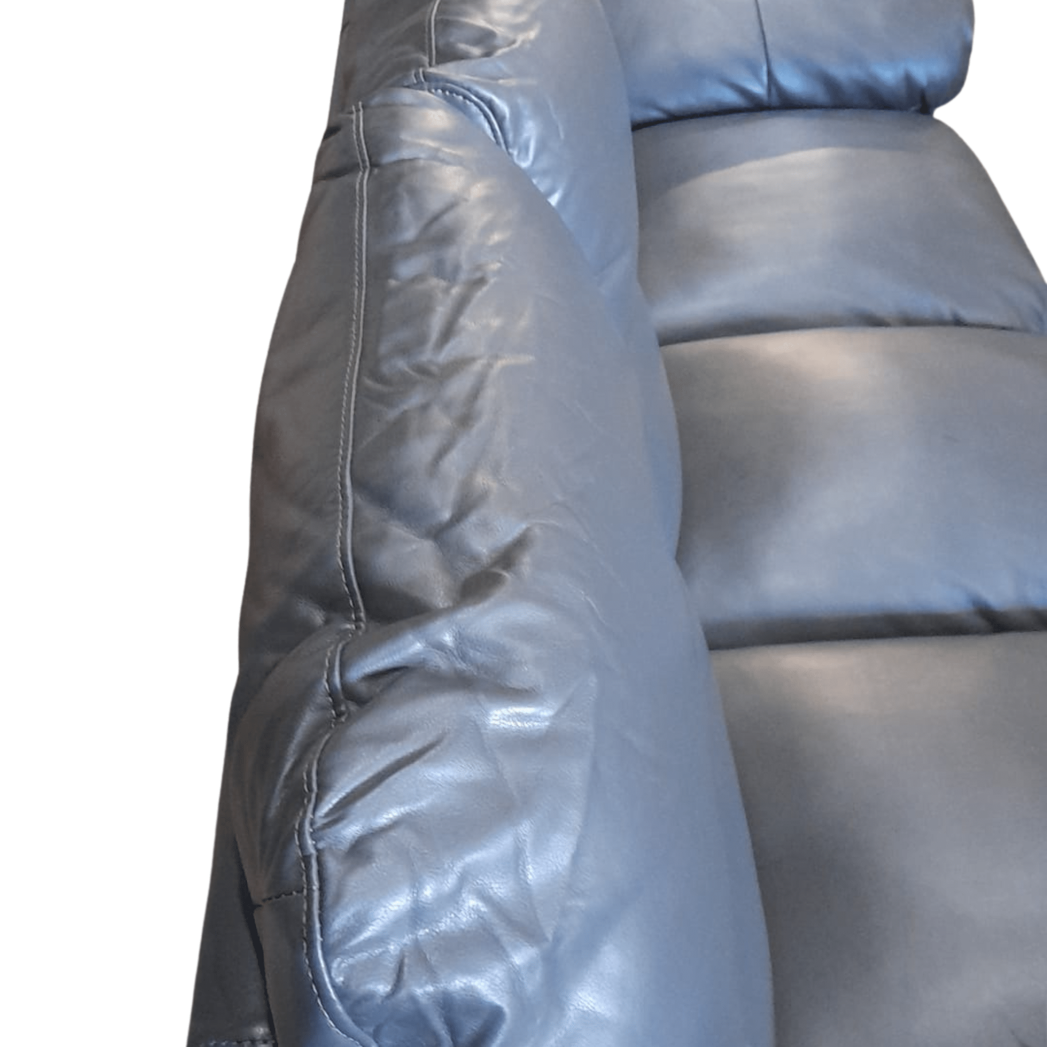 Outlet Verona Grey Leather 3 Seater Sofa