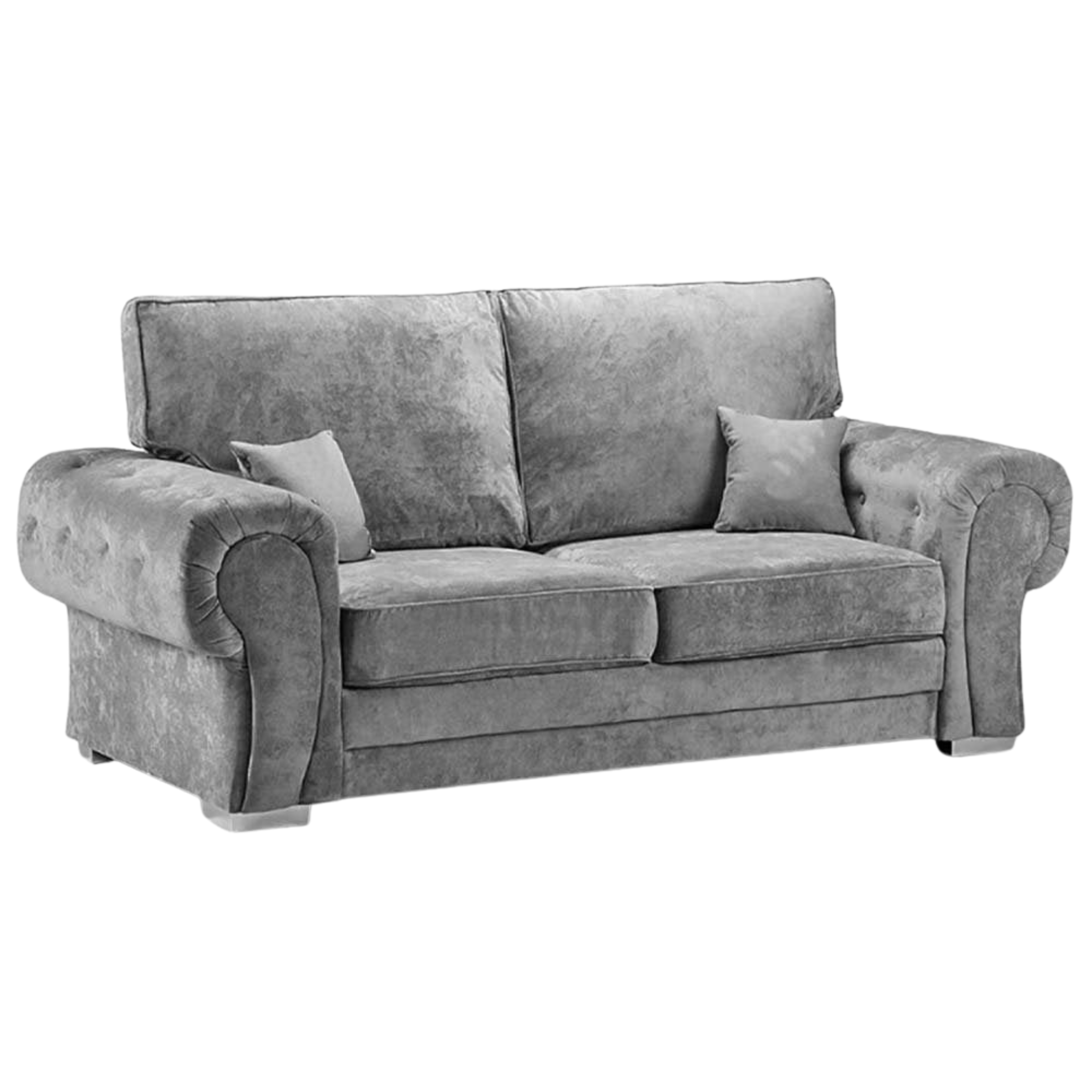 Outlet Verona High Back Grey Fabric 3 Seater Sofa