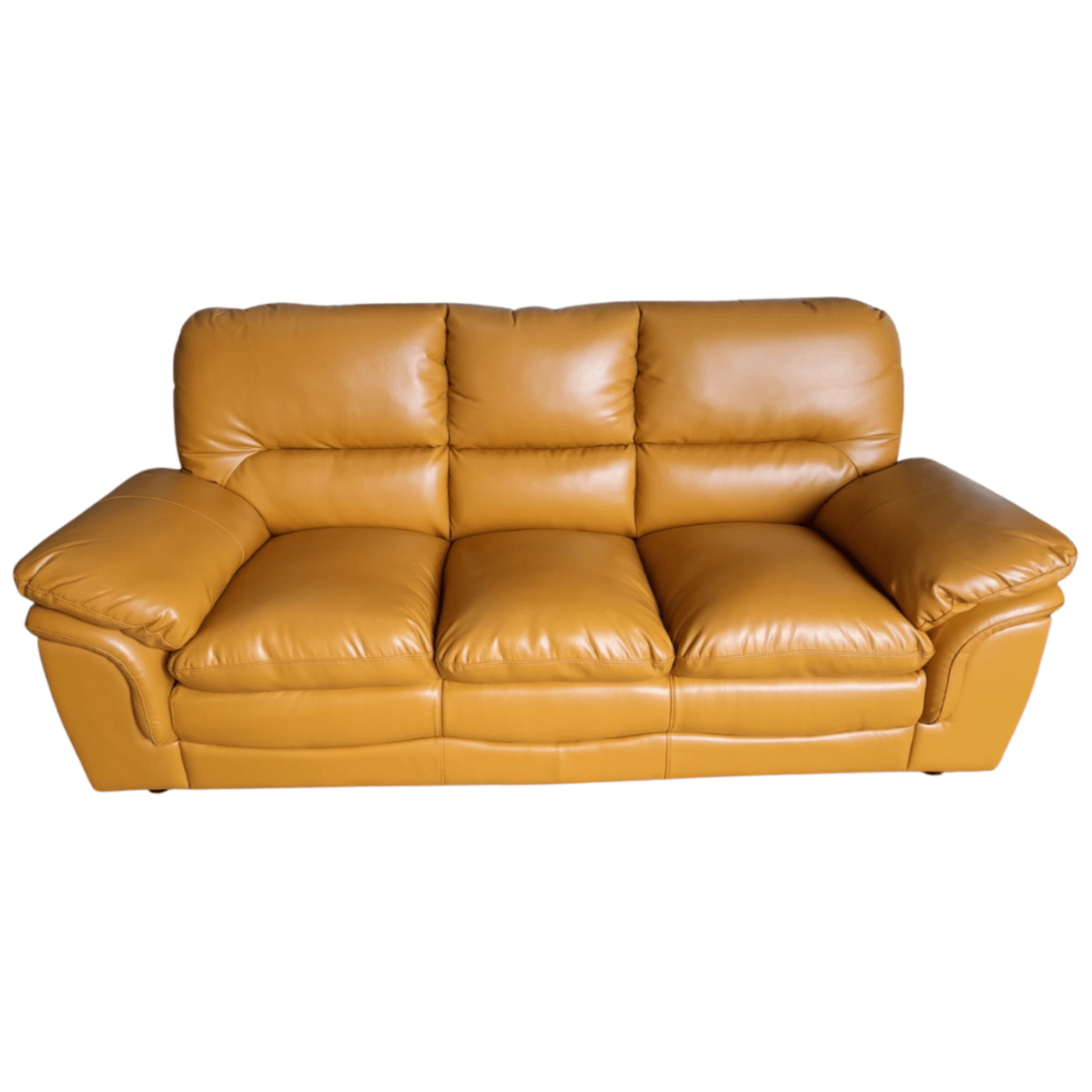 Outlet Verona Mustard Leather 3 Seater Sofa