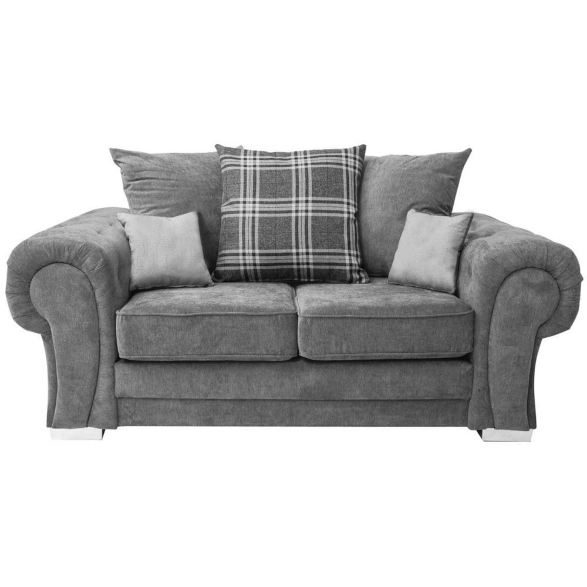 Outlet Verona Scatter Grey Fabric 2 Seater Sofa