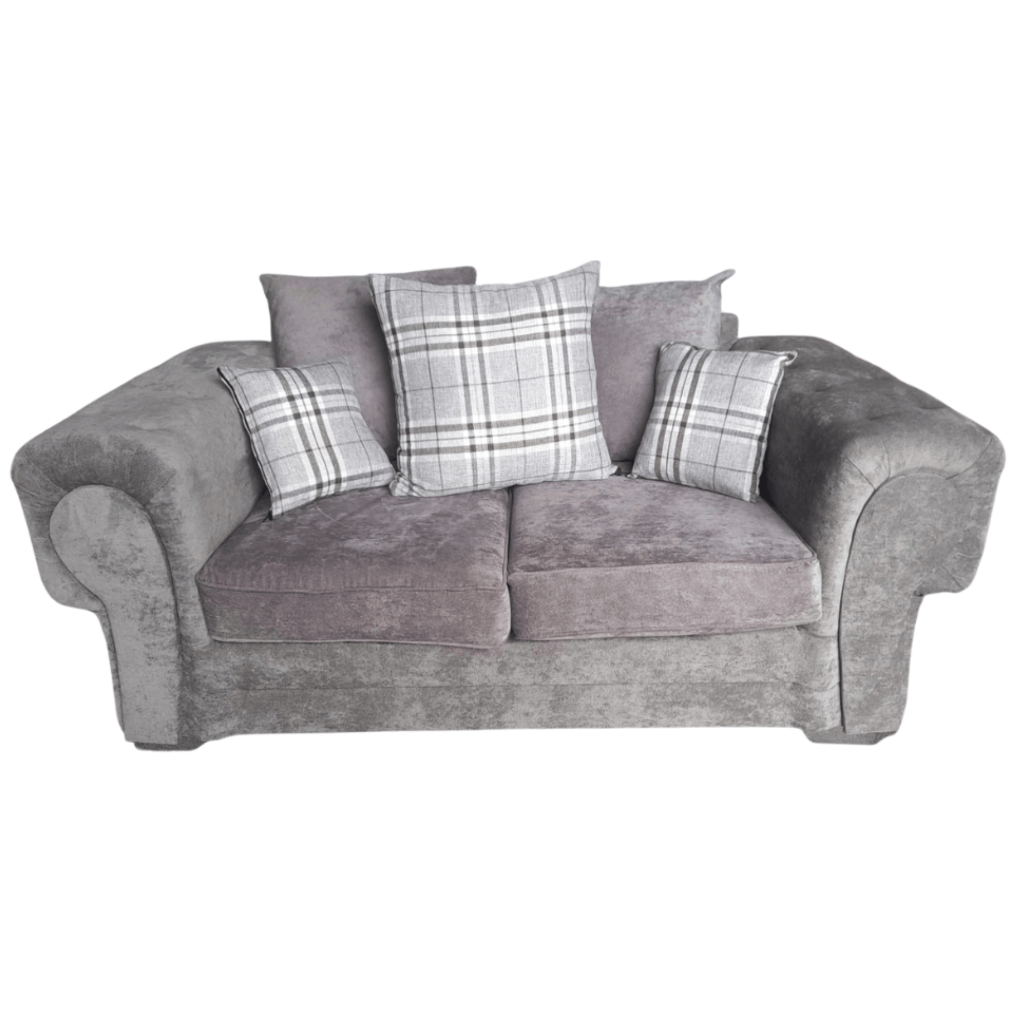 Outlet Verona Scatter Grey Fabric 2 Seater Sofa