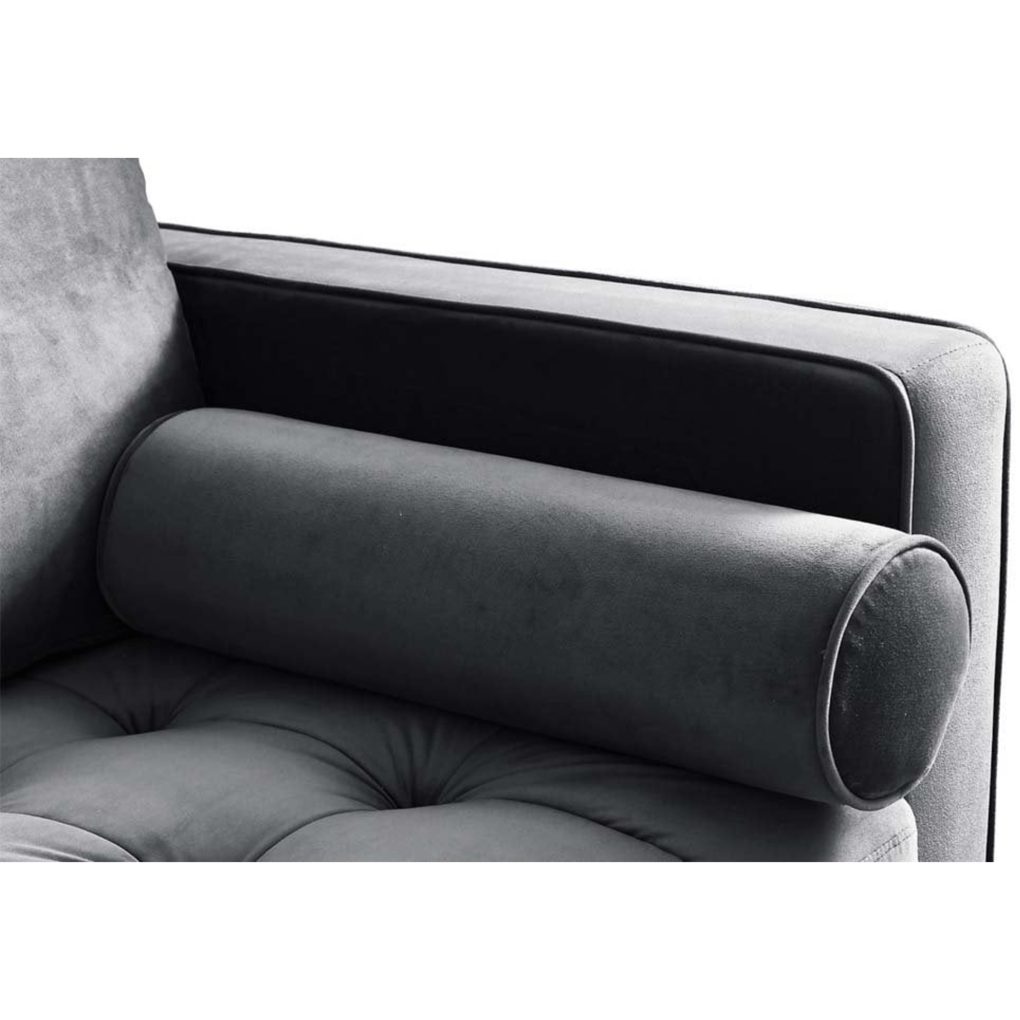 Scott Grey Velvet Corner Sofa LHC