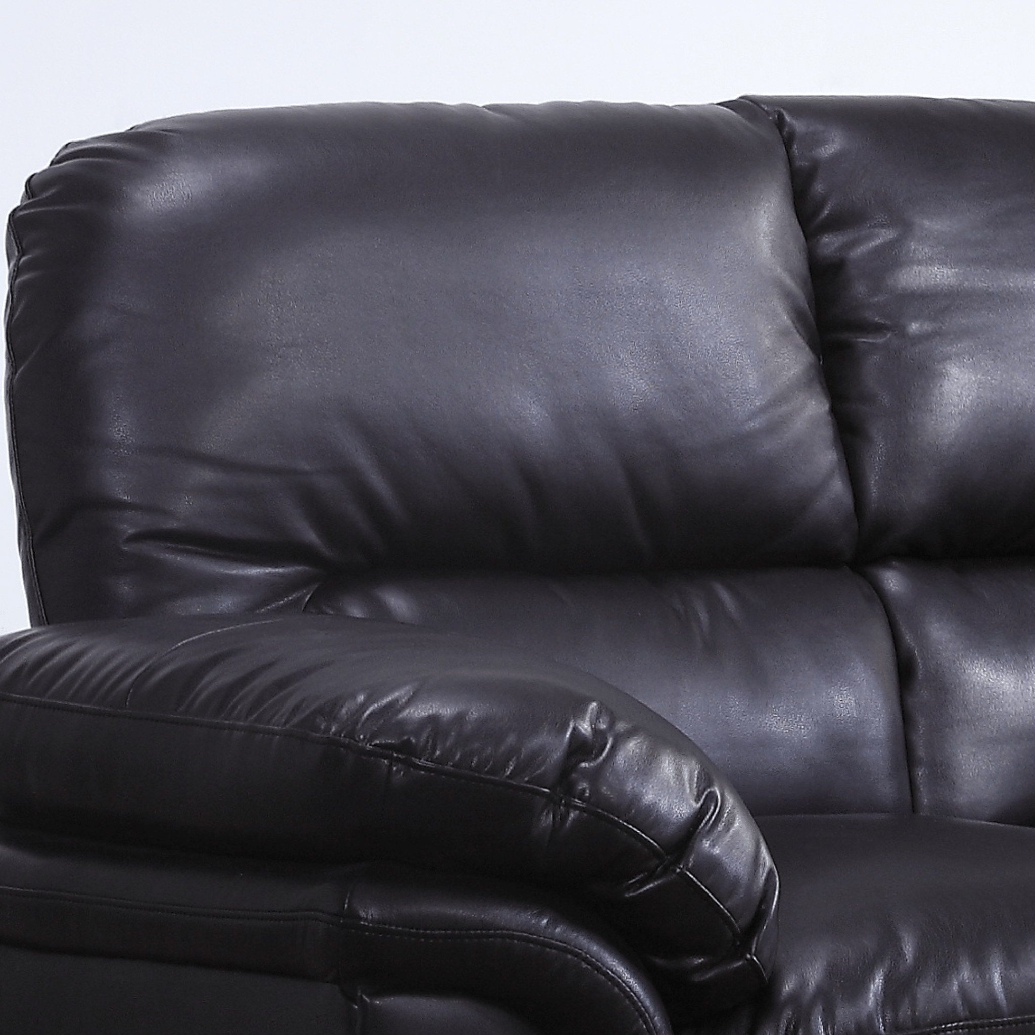 Verona Black Leather 3 Seater Sofa