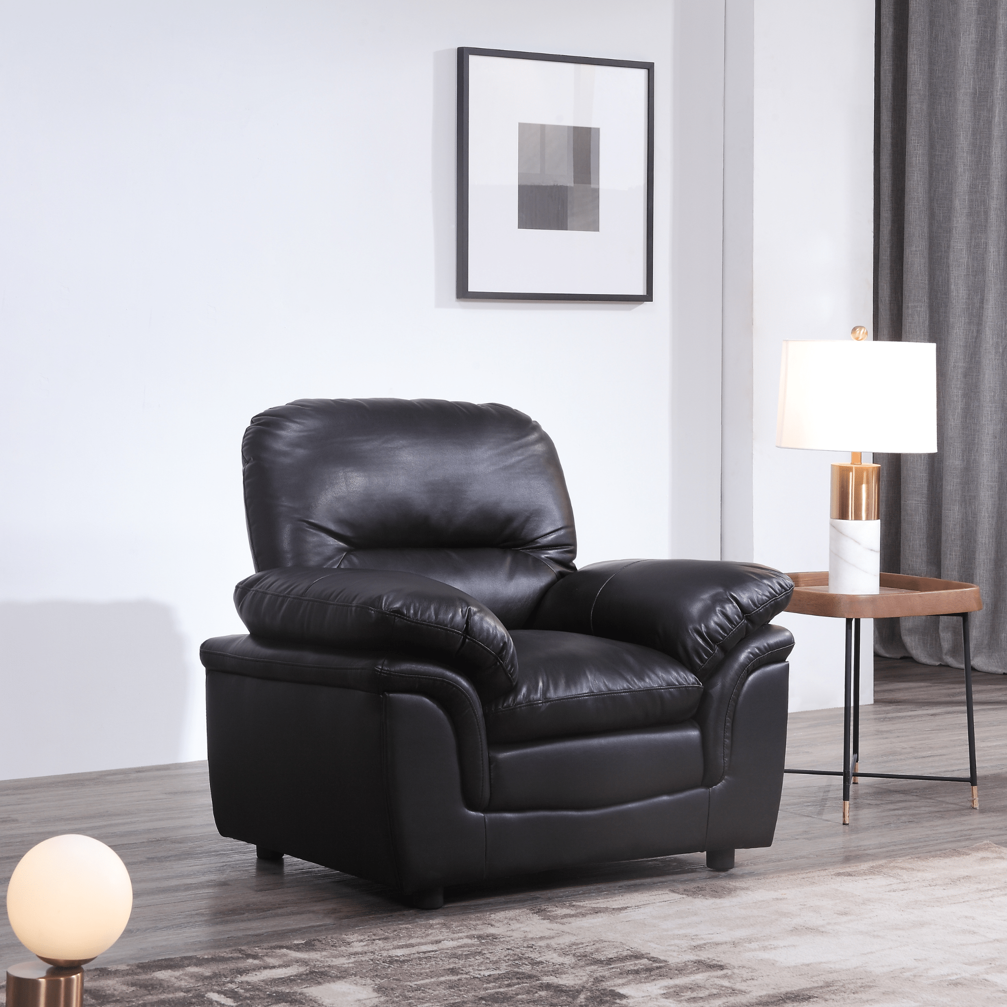 Verona Black Leather 3+1 Seater Sofa Set is a Stylish and Practical