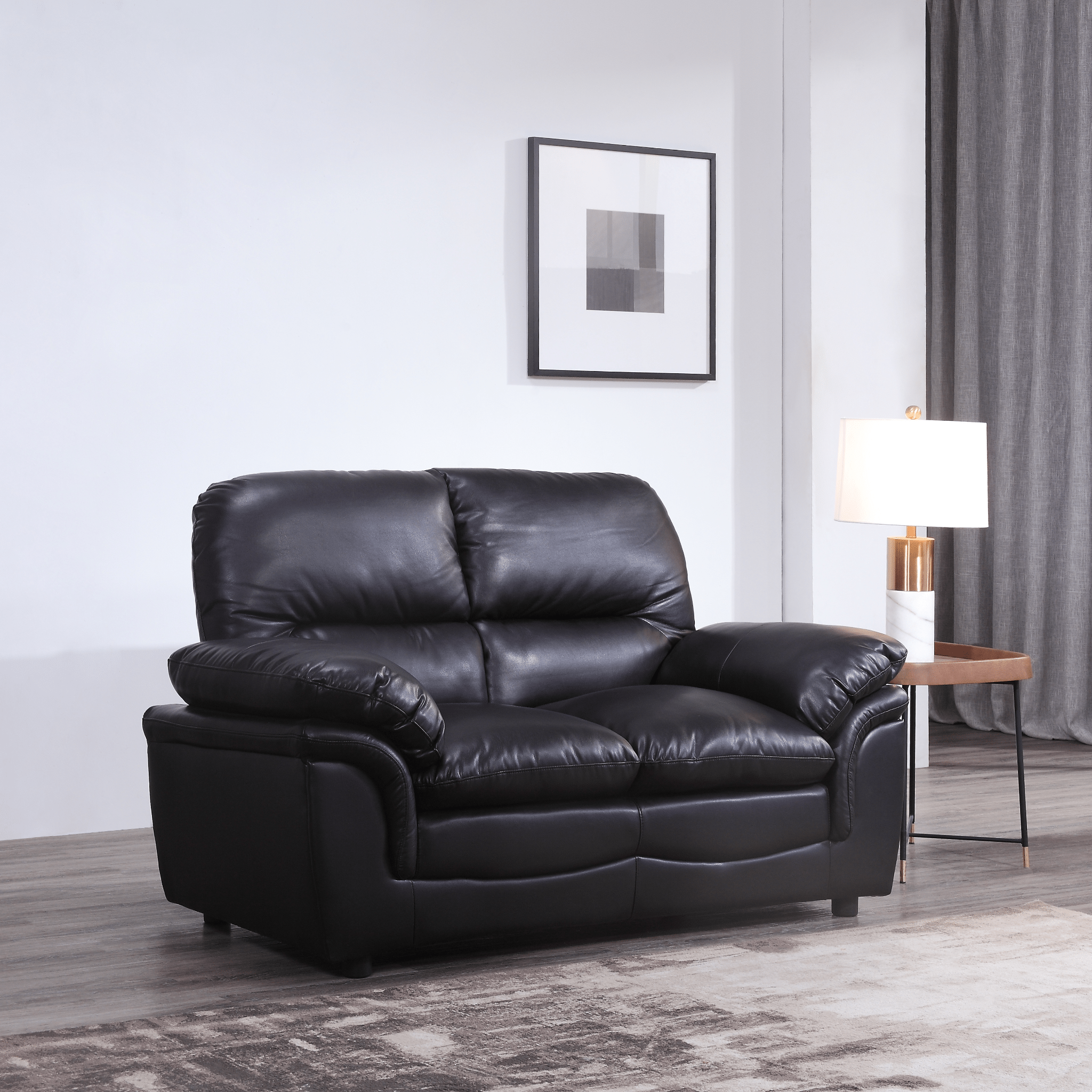 Verona Black Leather 2+2 Seater Sofa Set Collection