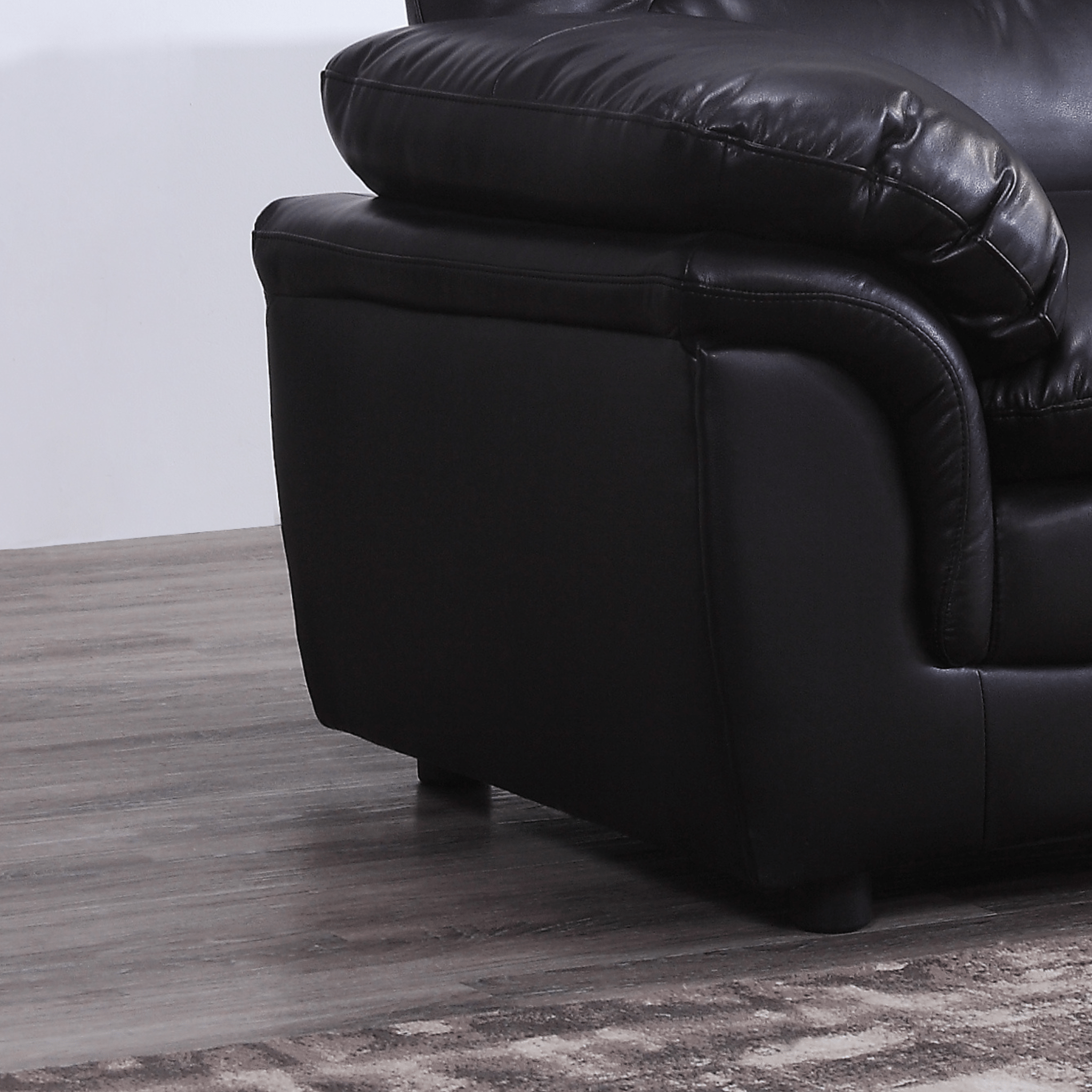 Verona Black Leather 3+1+1 Seater Sofa Set is a Stylish and Practical
