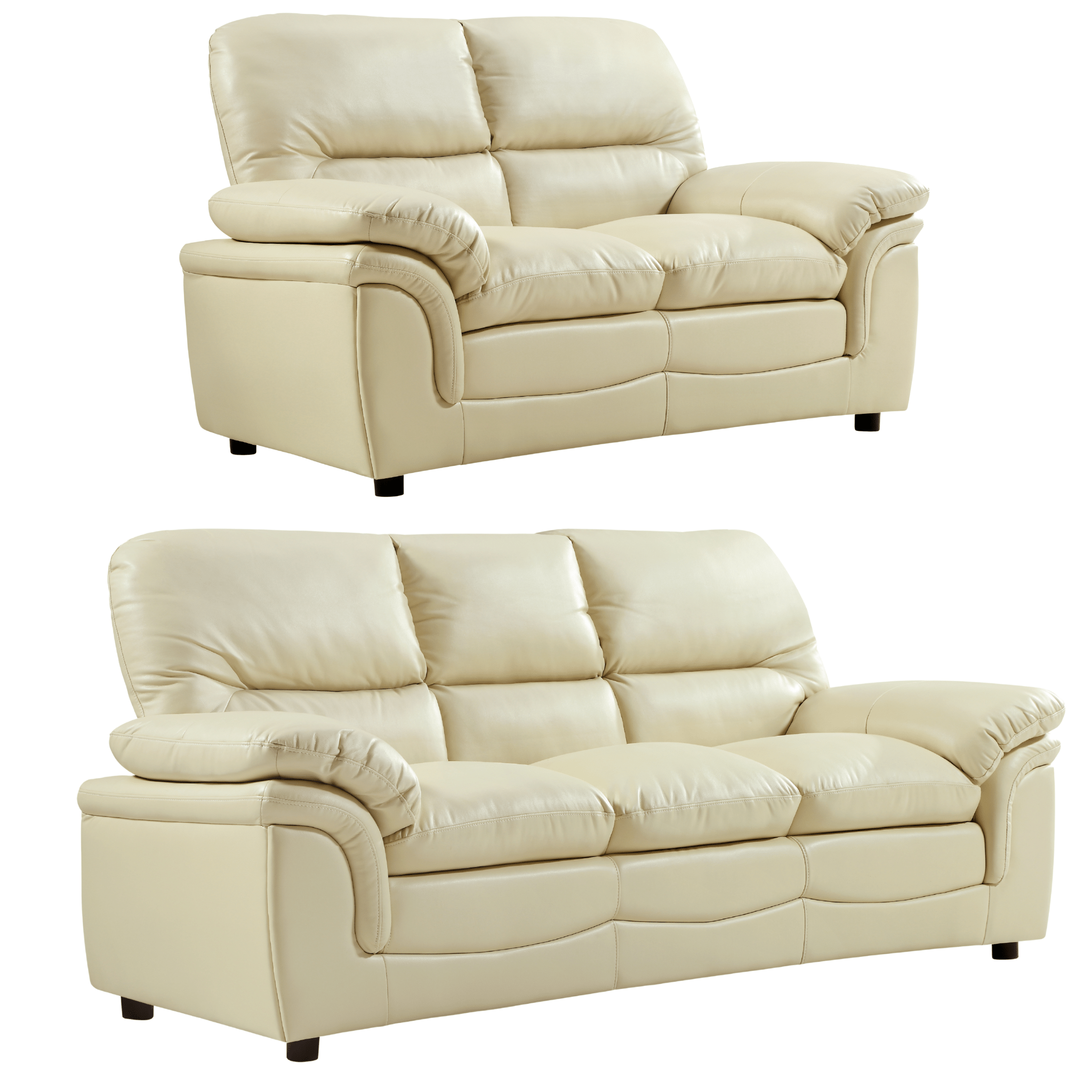 Verona Cream Leather 3+2 Seater Sofa Set – Stylish Comfort for Modern Living