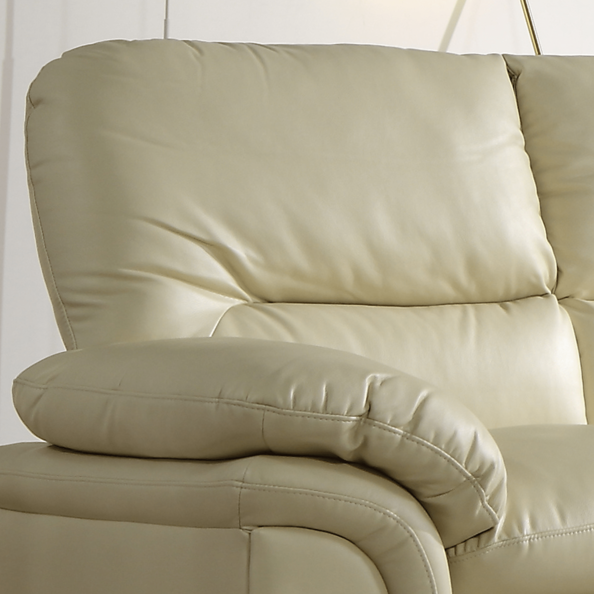 Verona Cream Leather 3 Seater Sofa