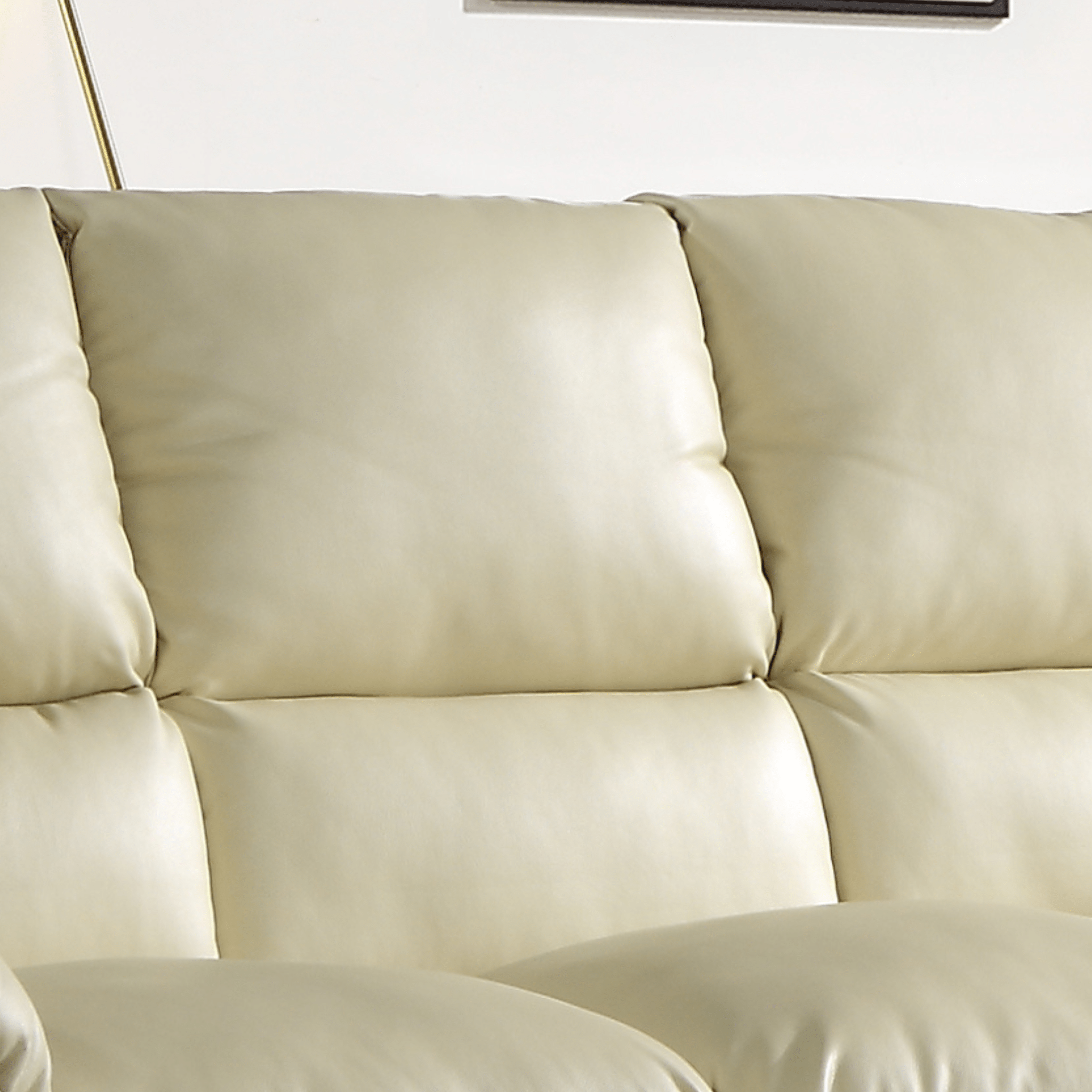 Verona Cream Leather 3 Seater Sofa