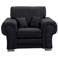 Verona High Back Black Fabric Armchair