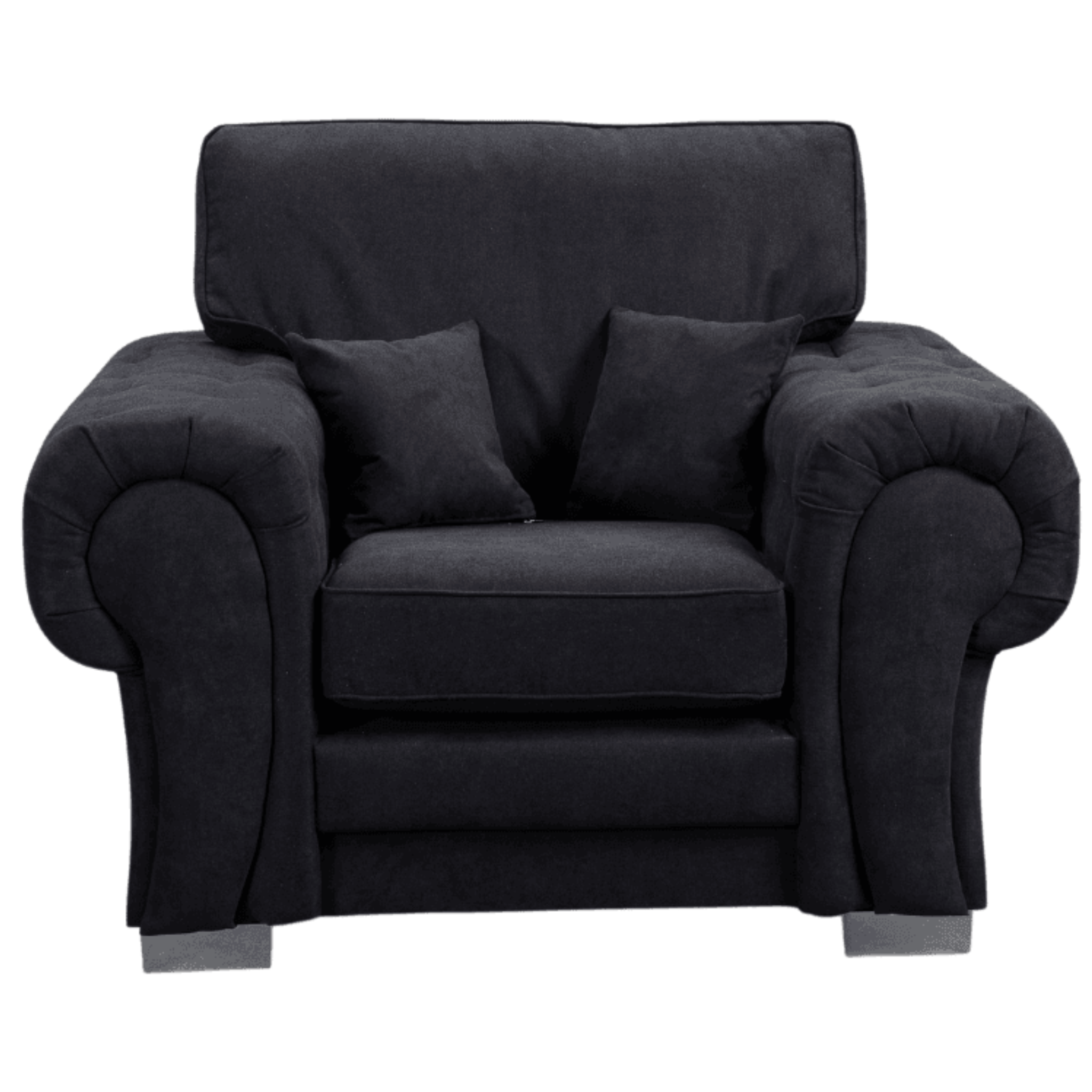 Verona High Back Black Fabric Armchair