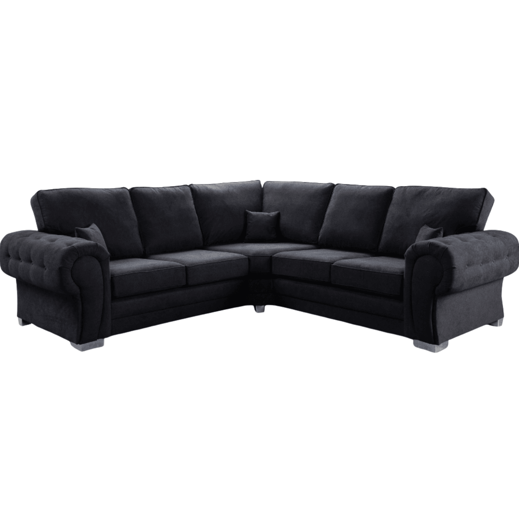 Verona High Back Black Fabric Corner