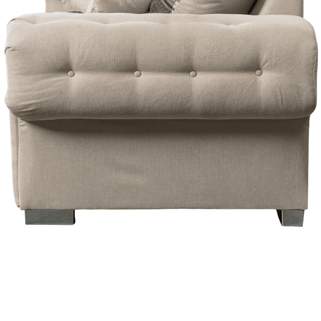 Verona High Back Cream Fabric 3+3 Seater Sofa Set
