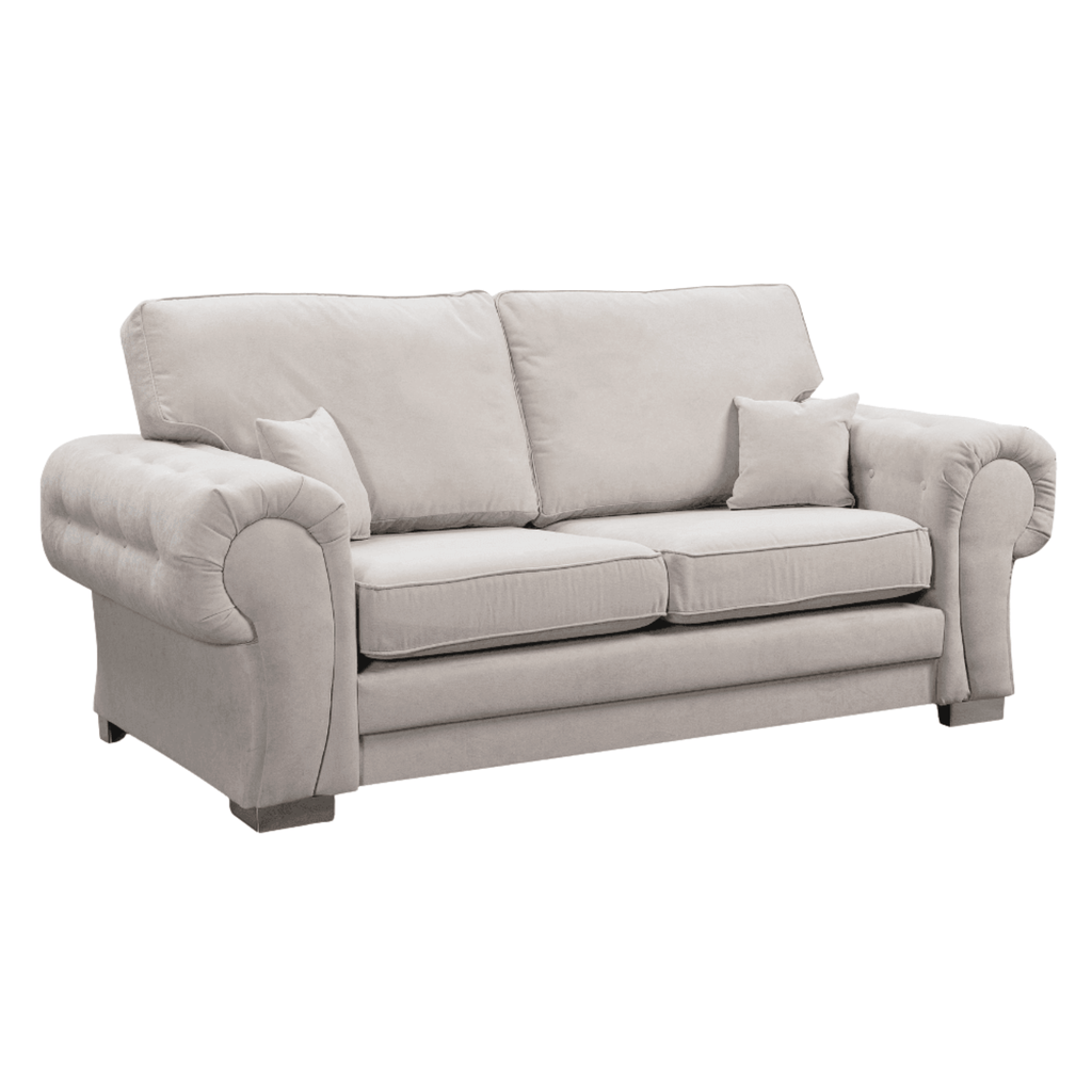 Verona High Back Cream Fabric 3+3 Seater Sofa Set